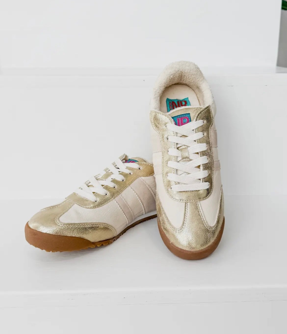 Madrid Sneaker in Beige & Gold *Final Sale*