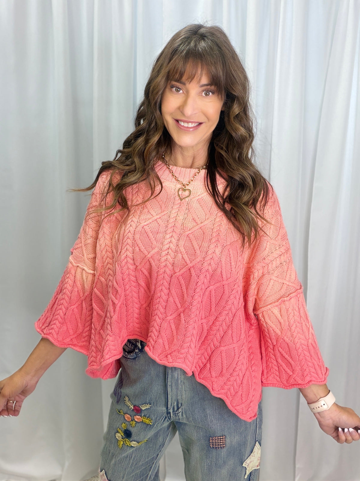 Let's Start It Cable Knit Pattern Sweater