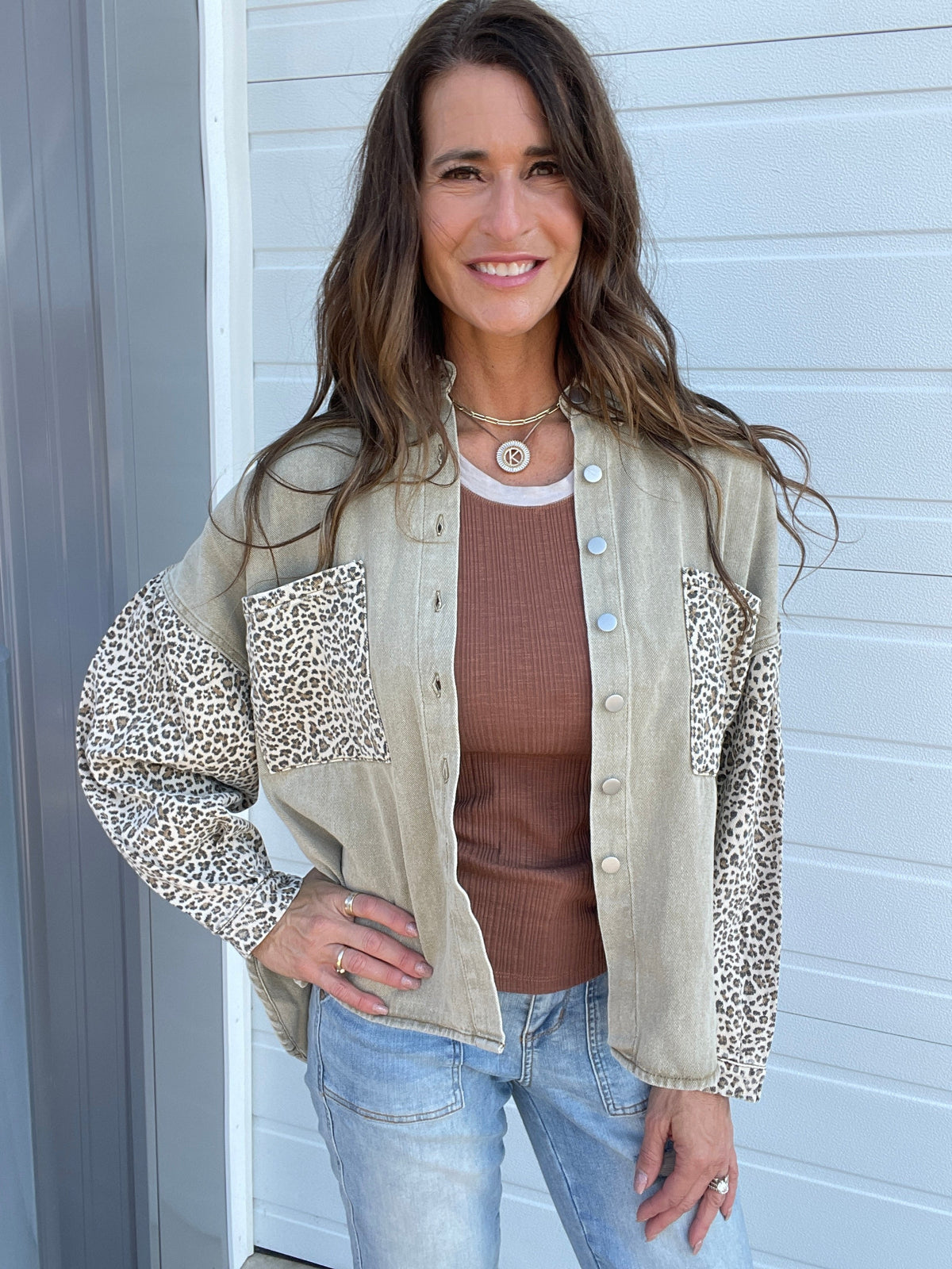 Pol All The Animal Vibes Oversized Shirt Jacket In 2 Colors: Black, Mocha *Final Sale*