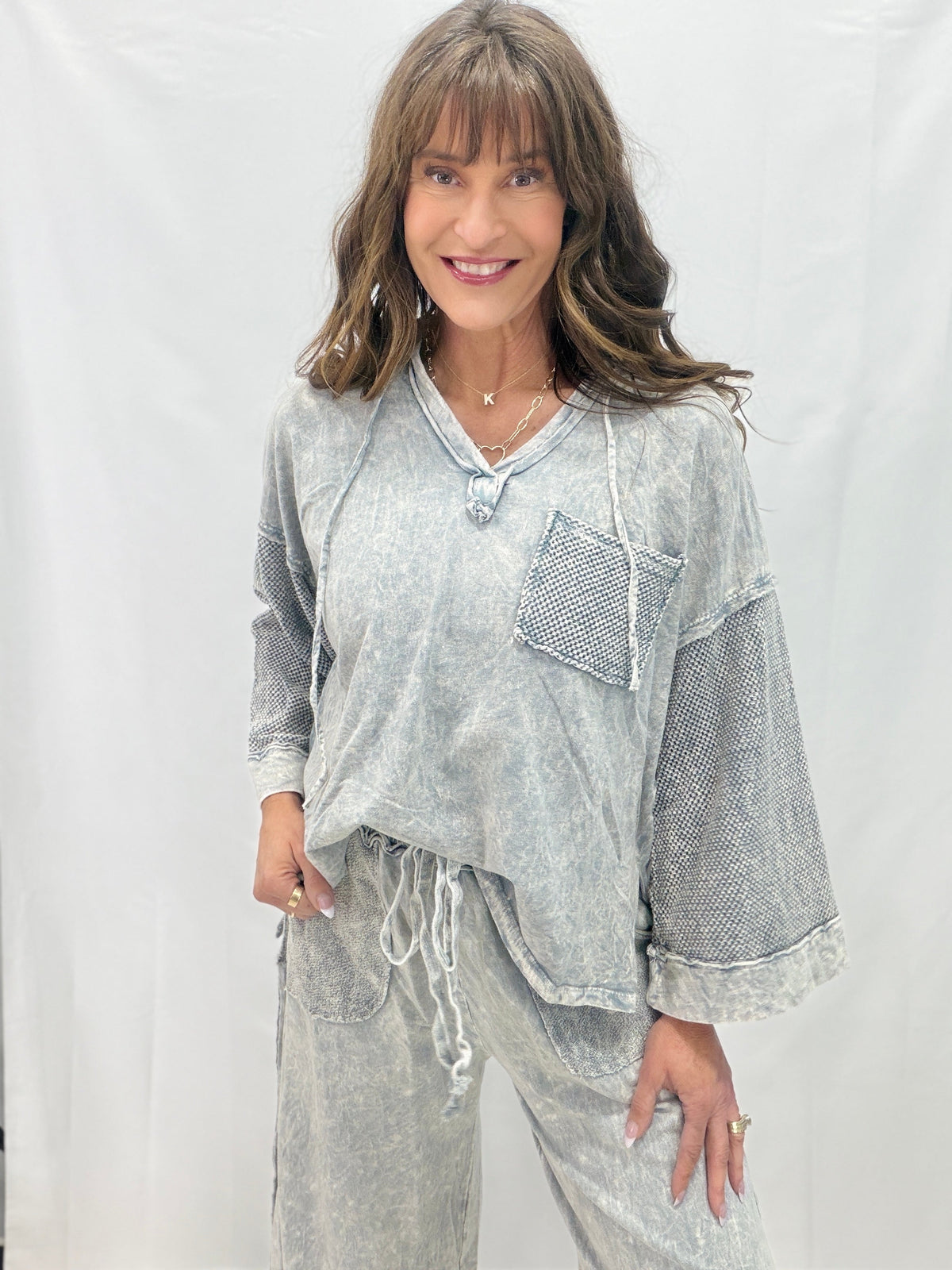 Taking It Easy Mesh Sleeve Hoodie In 3 Colors *Final Sale*