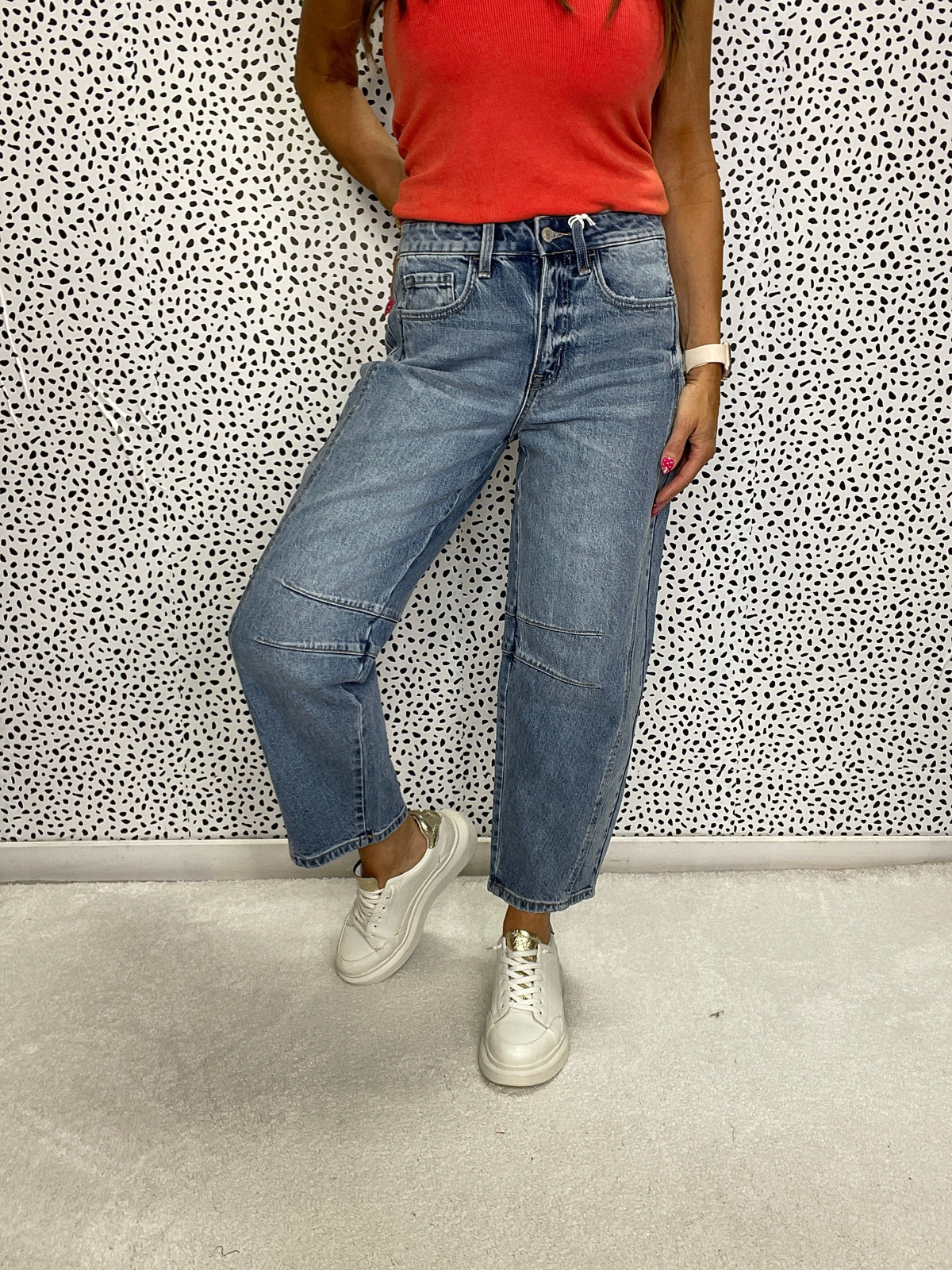 Vervet Val High Rise Barrel Leg Jeans 514 In Tingle