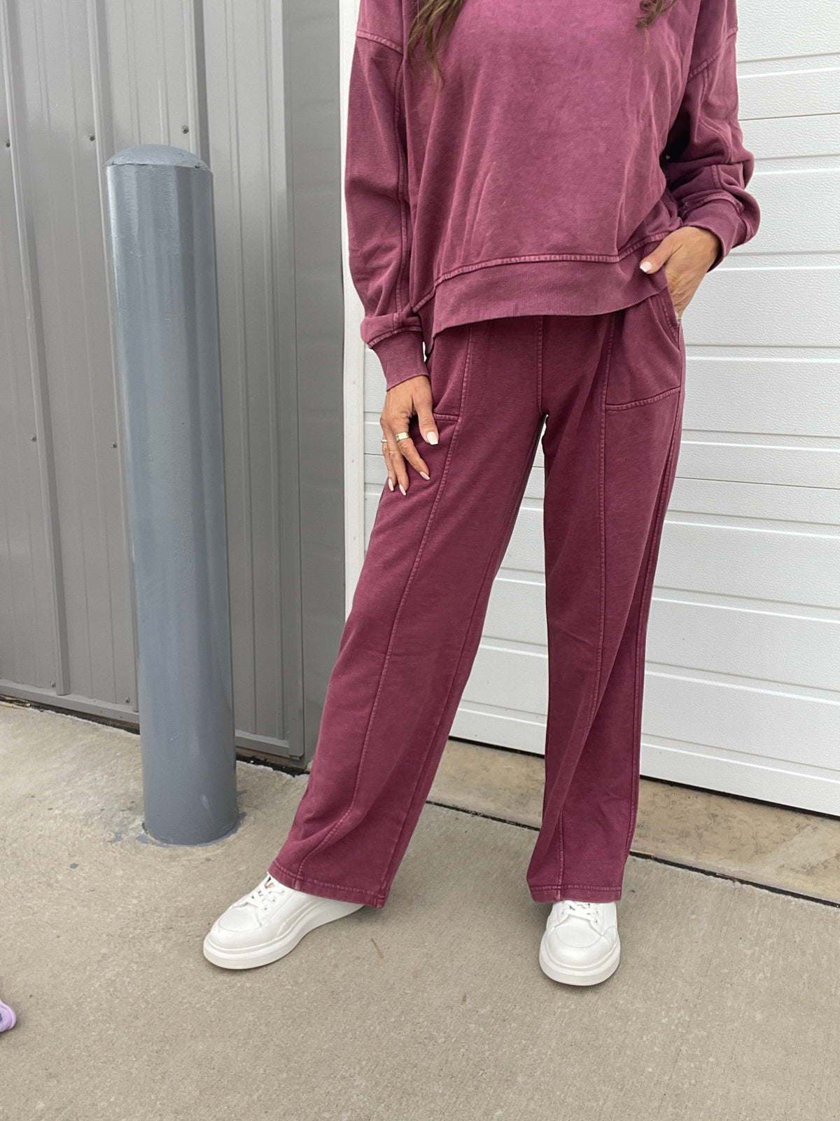 A Million Reasons Why Comfy Knit Full Length Straight Leg Pants In 6 Colors: Olive, Black, Mocha, Blue, Rose, Wine *Final Sale*