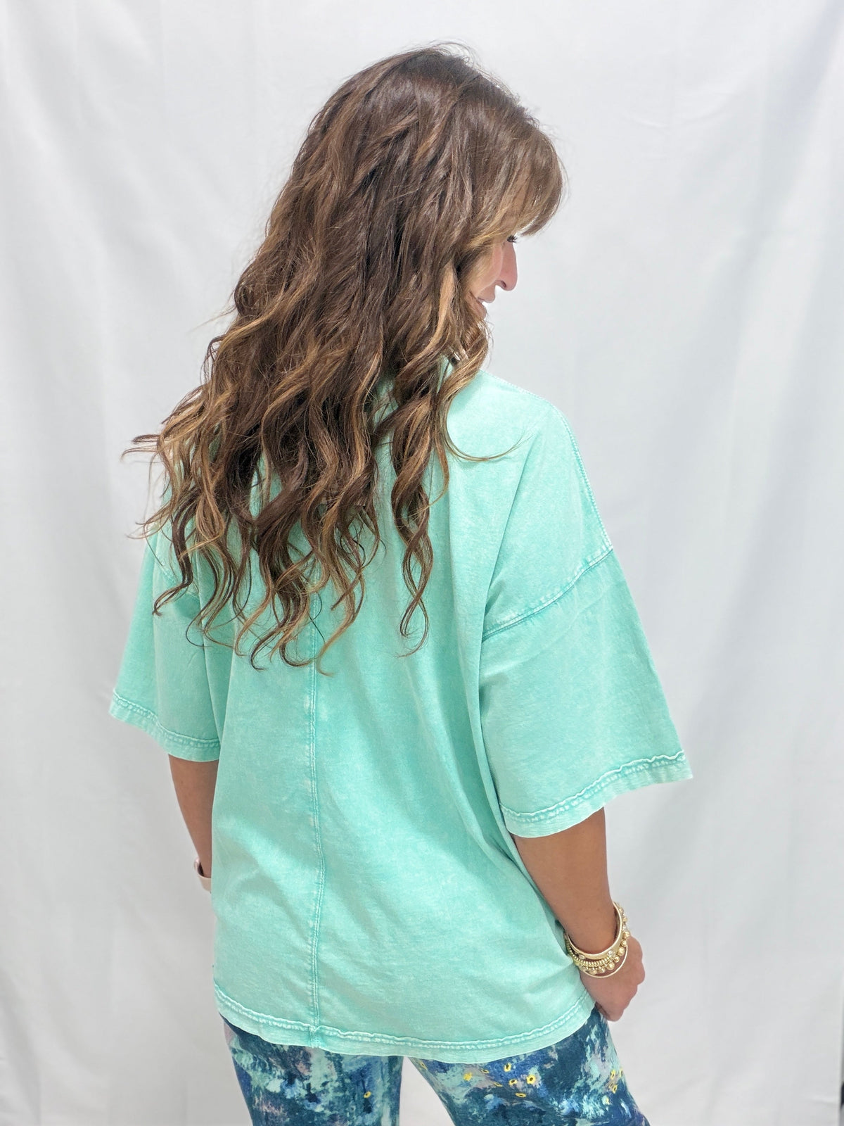 Take The Hint Floral Smiley Face Patch Top In 2 Colors