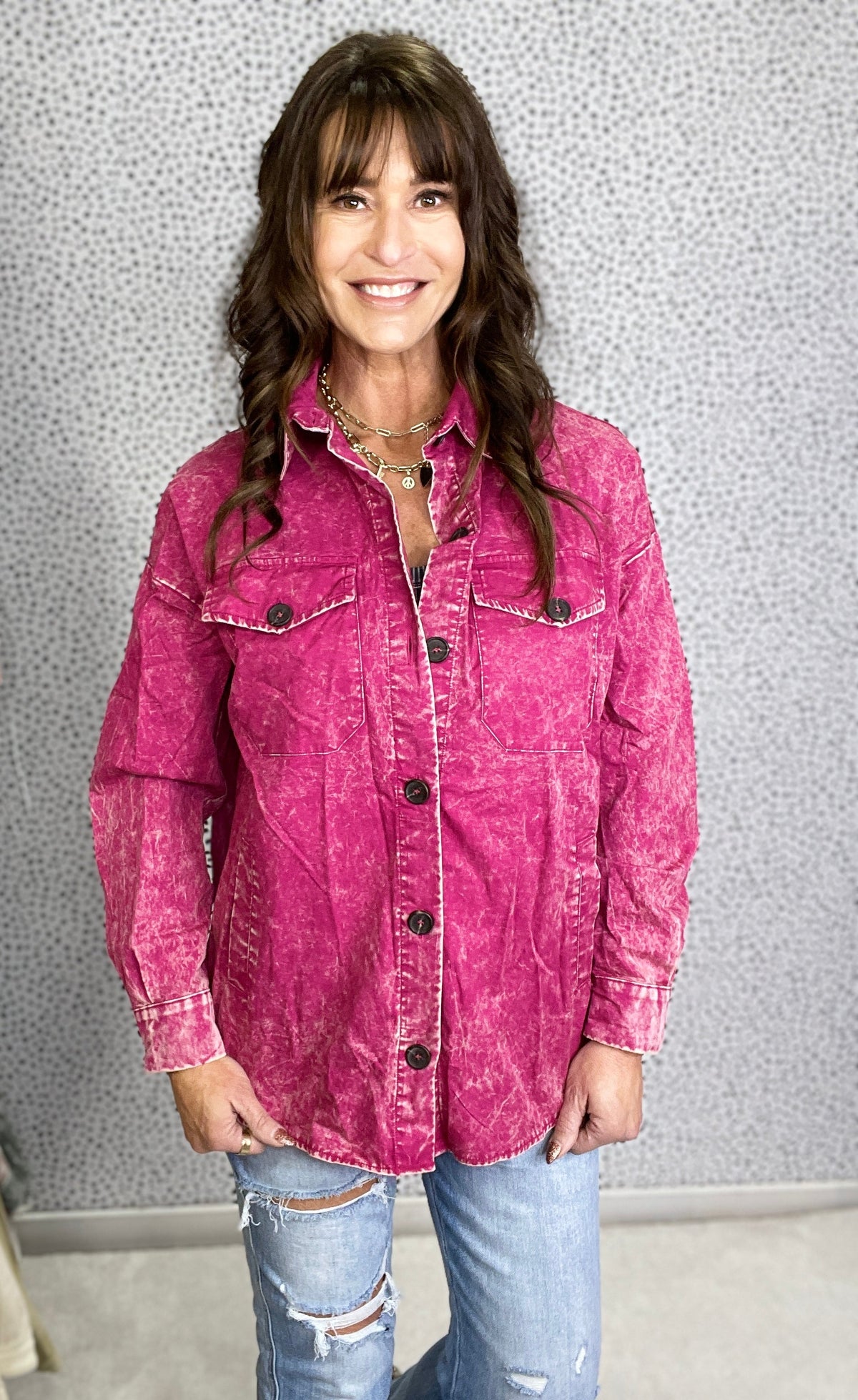 Ice Washed Oversized Shirt In 8 Colors *Final Sale*