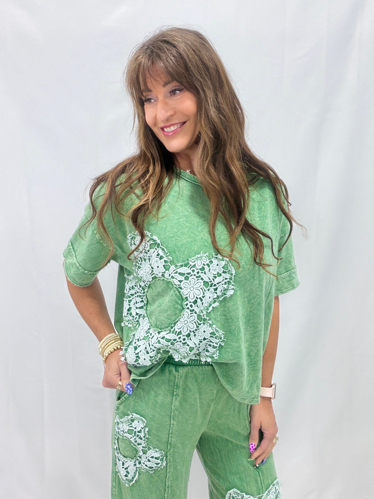Floral Fun Crochet Patch Top In 4 Colors