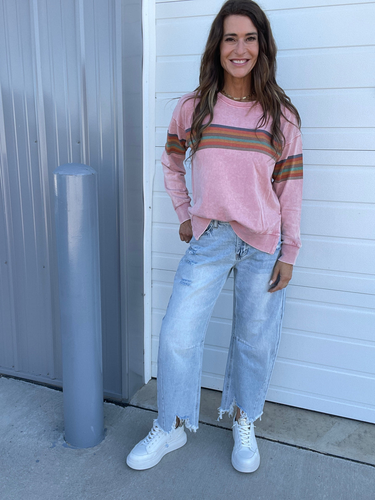 Rhianna High Rise Barrel Jeans In 2 Colors: Medium, Light