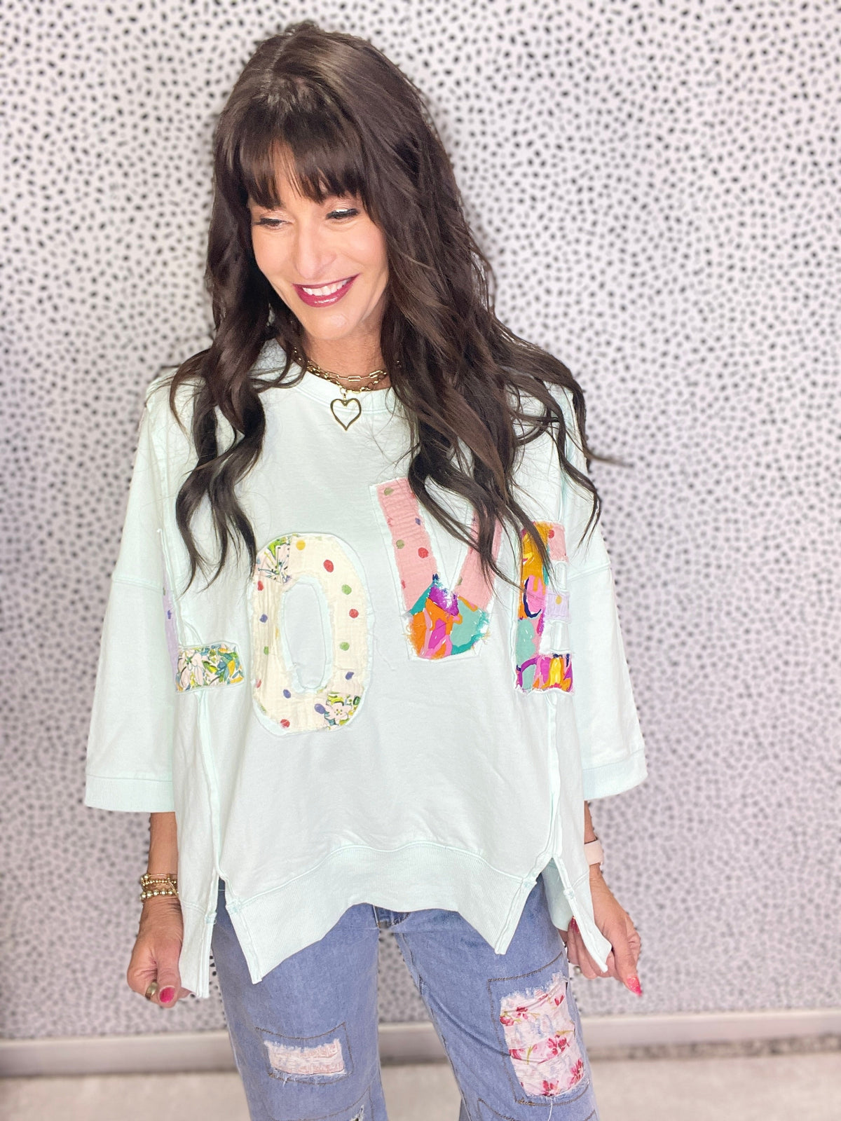 Love All Around Love Patch Terry Knit Pullover In 6 Colors