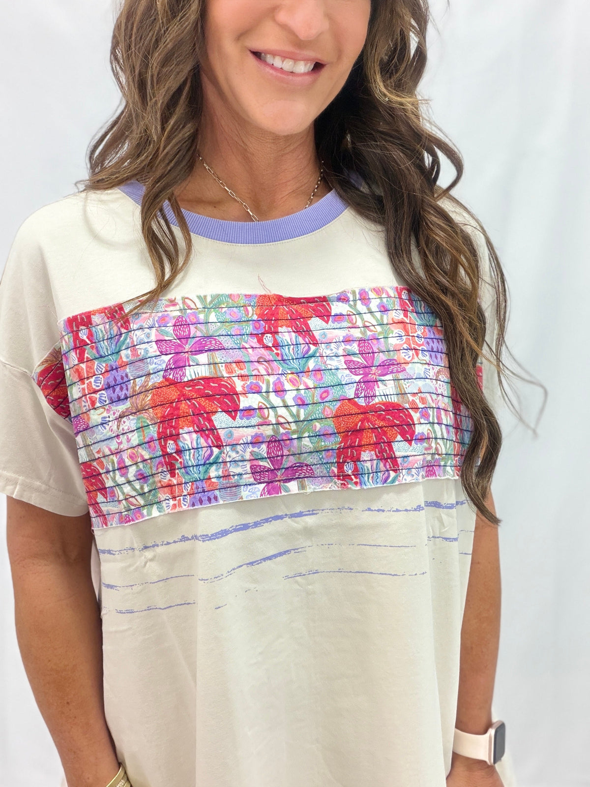 Touch Of The Tropics Sharkbite Hem Top In 2 Colors