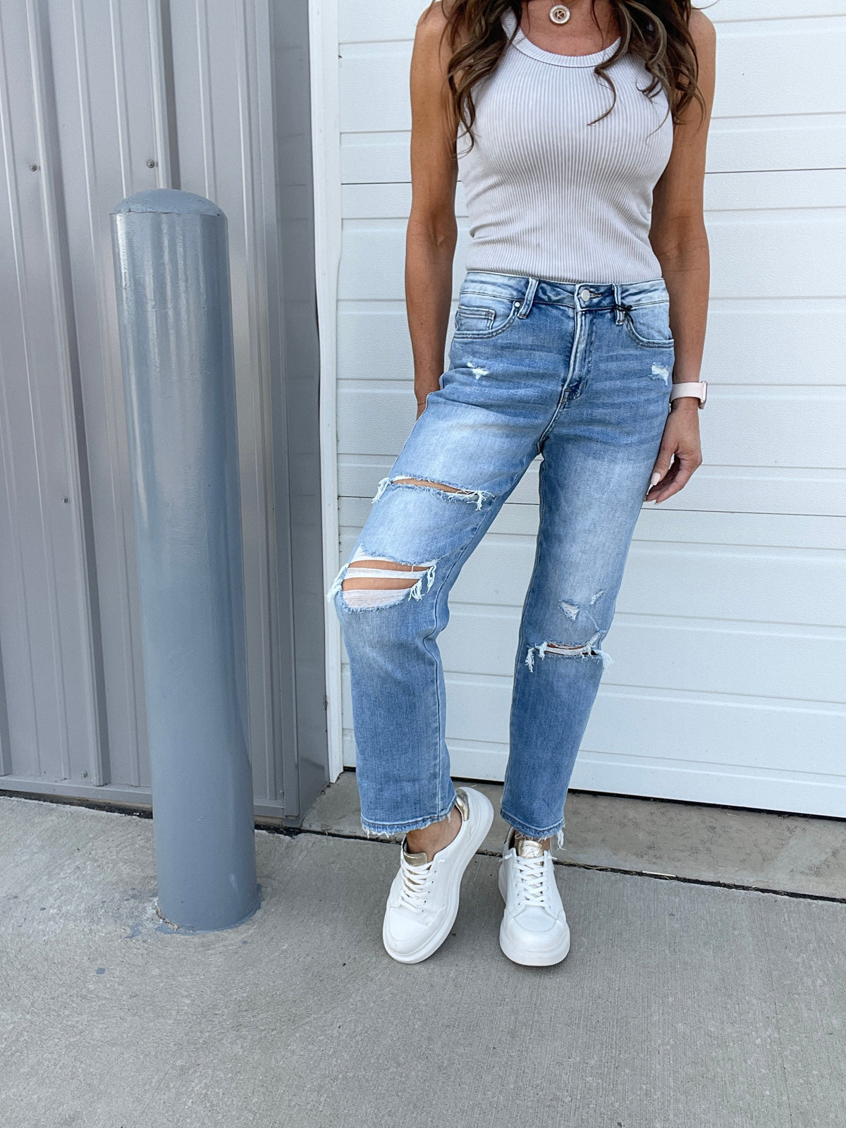 Mica Terri High Rise Straight Jeans 261 In Azul