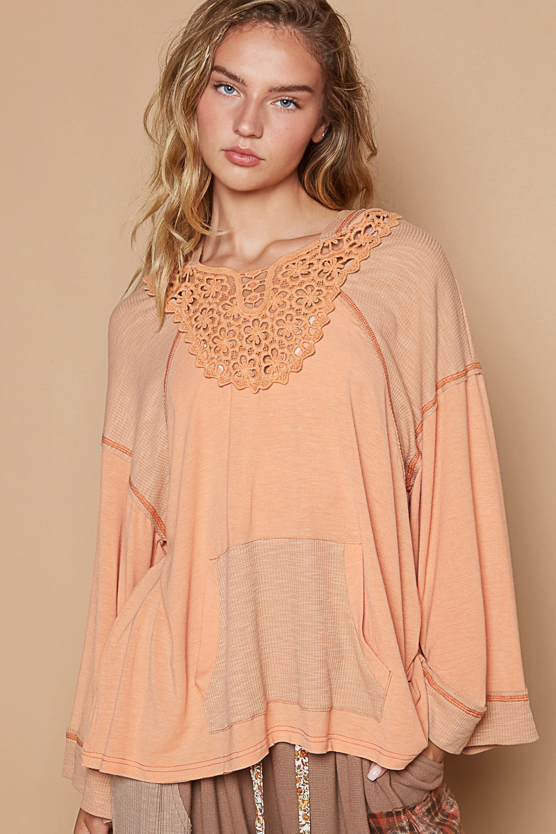 POL When The Sky Goes Dark Bell Sleeve Top In 2 Colors