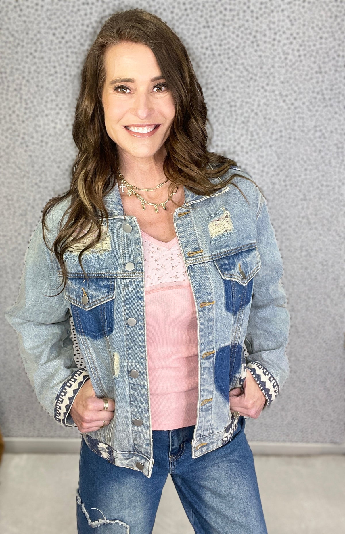 POL Running Through My Head Distressed Jacket In Denim *Final Sale*