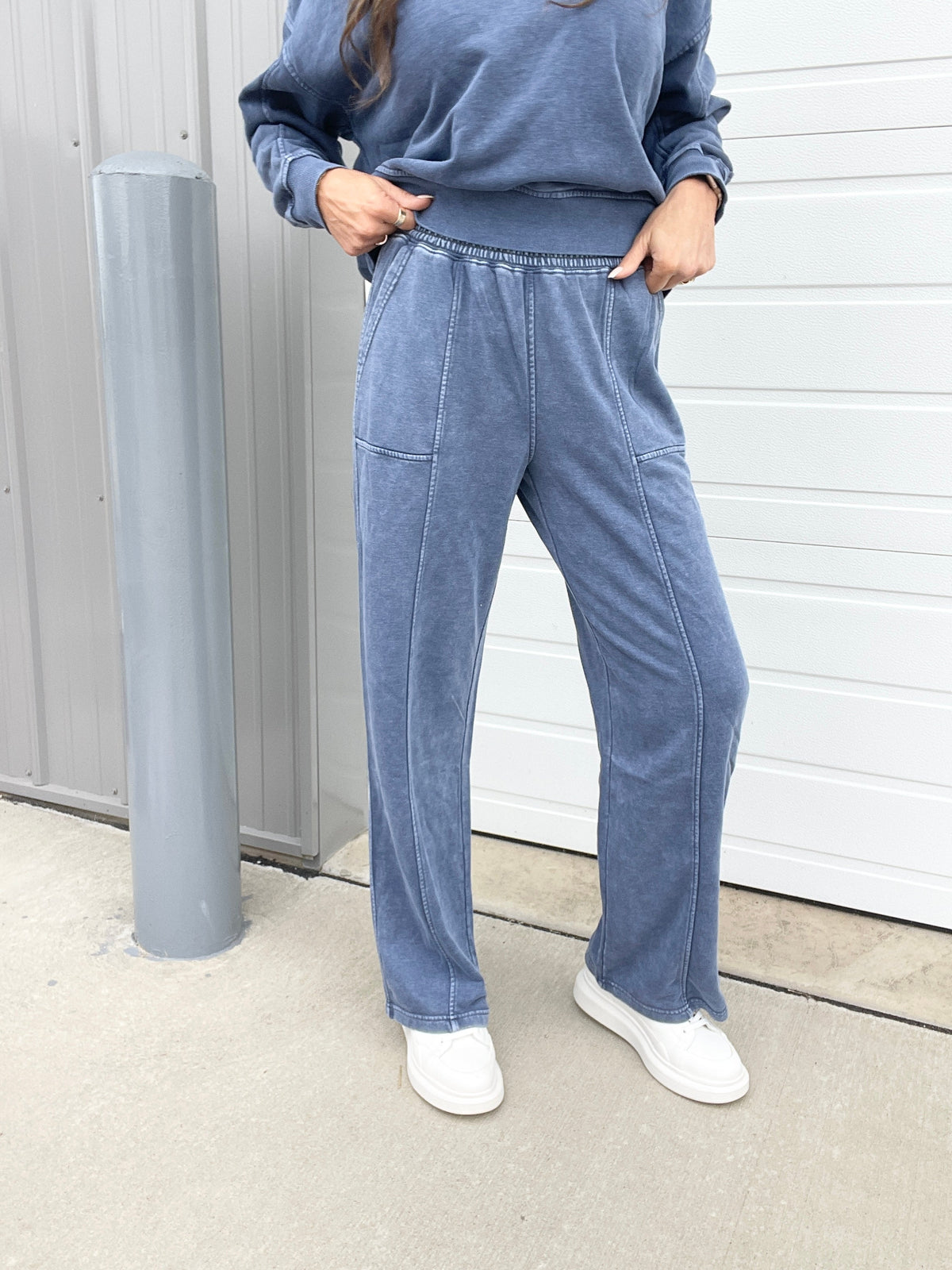 A Million Reasons Why Comfy Knit Full Length Straight Leg Pants In 6 Colors: Olive, Black, Mocha, Blue, Rose, Wine *Final Sale*