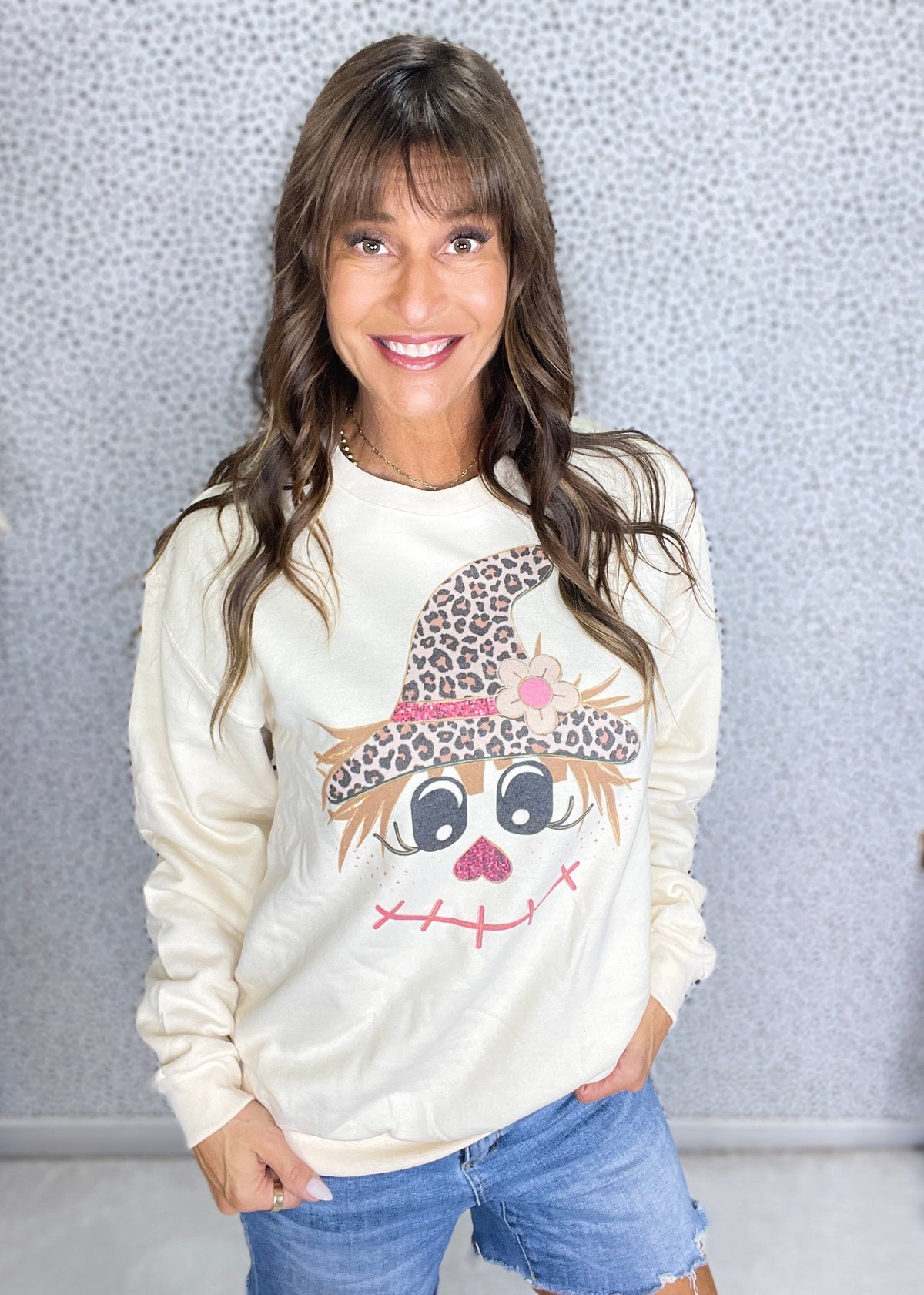 Boho Scarecrow Cream Sweatshirt