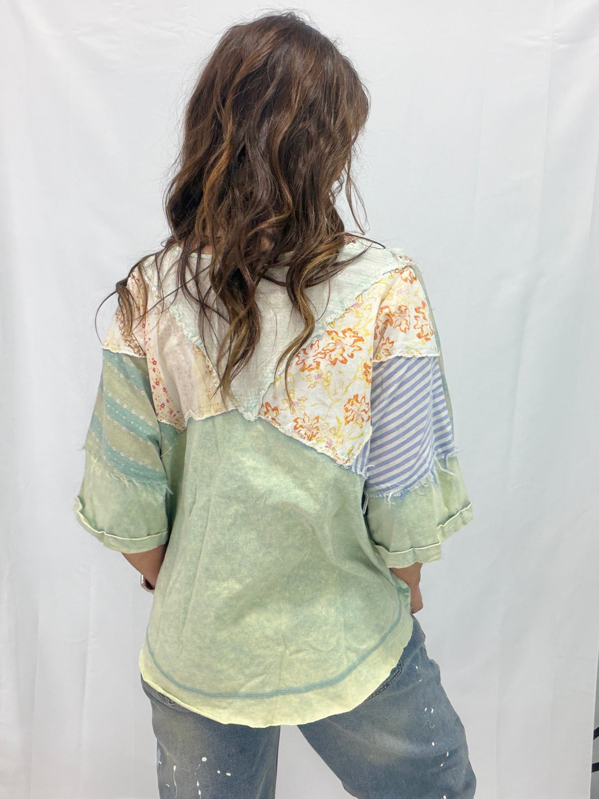 Oli & Hali Surprise For You Washed Half Placket Henley Neck Top *Final Sale*