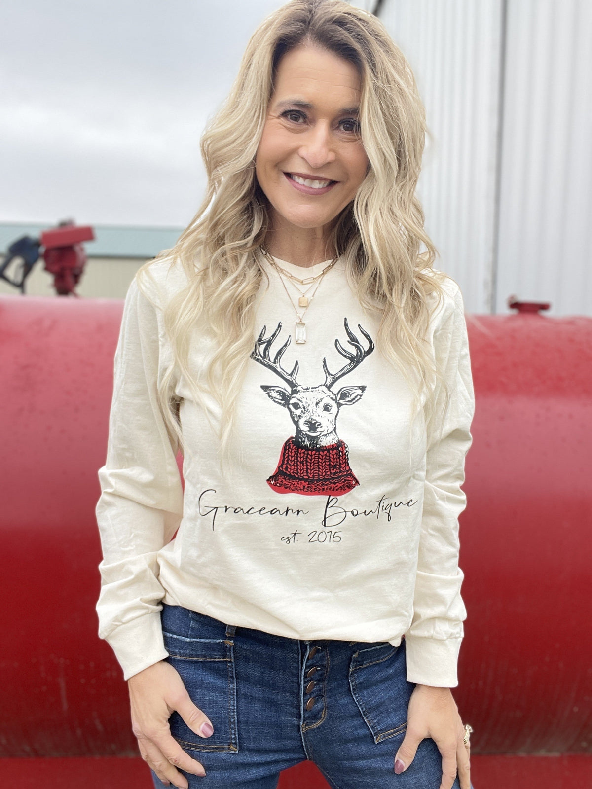 Graceann Reindeer Long Sleeve Tee