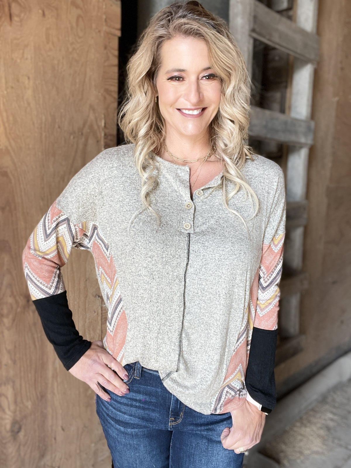 Desert Nights Color Block Top *Final Sale*