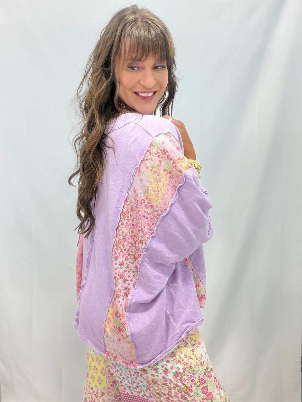 Floral Frolic Mineral Washed Spring Picnic Poncho In 4 Colors