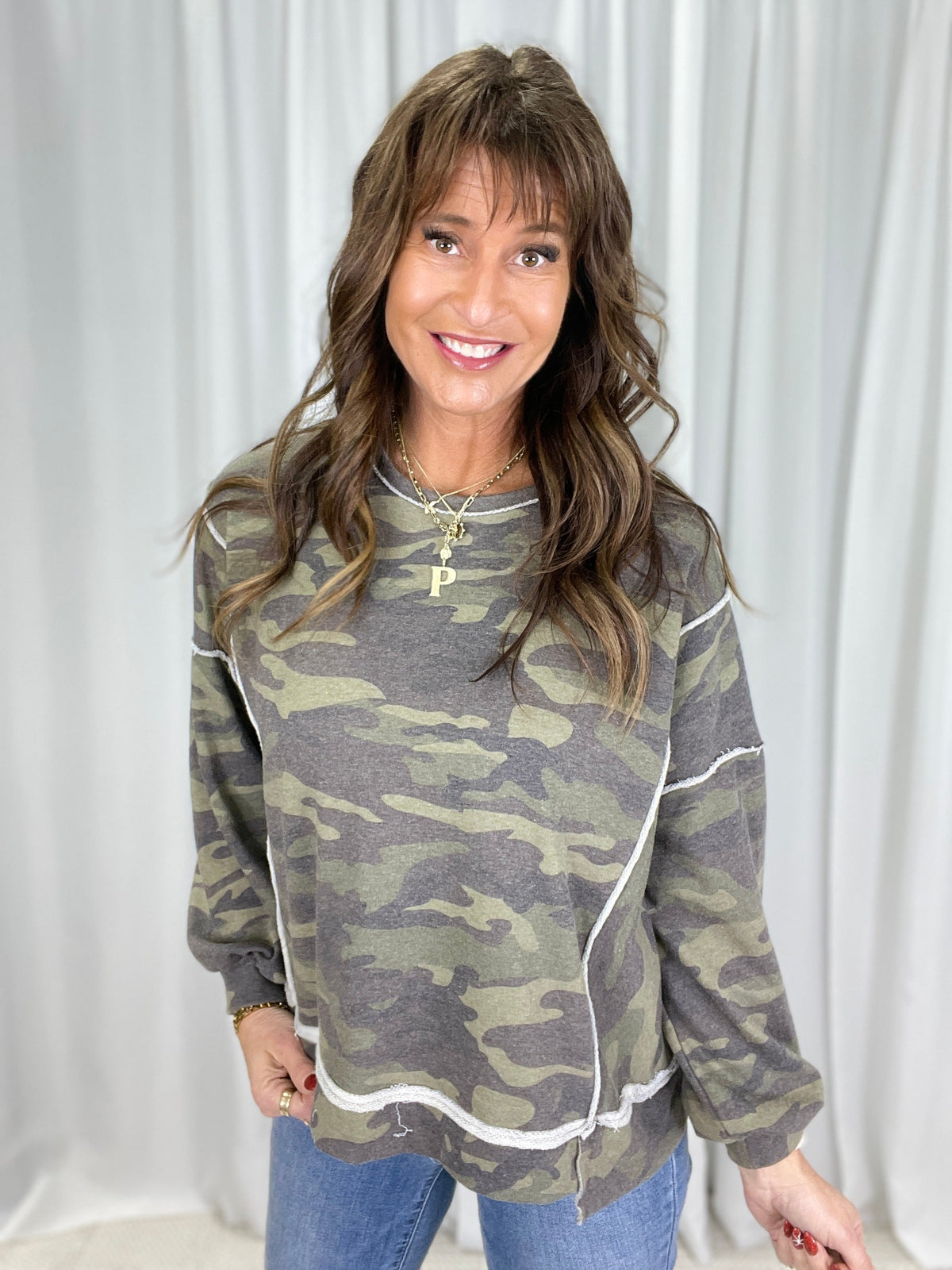 It's Official Camo Crewneck Sweatshirt In 2 Colors