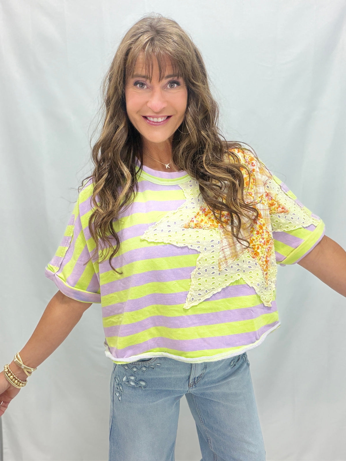 Oli & Hali Forever A Star Short Sleeve Top In 2 Colors