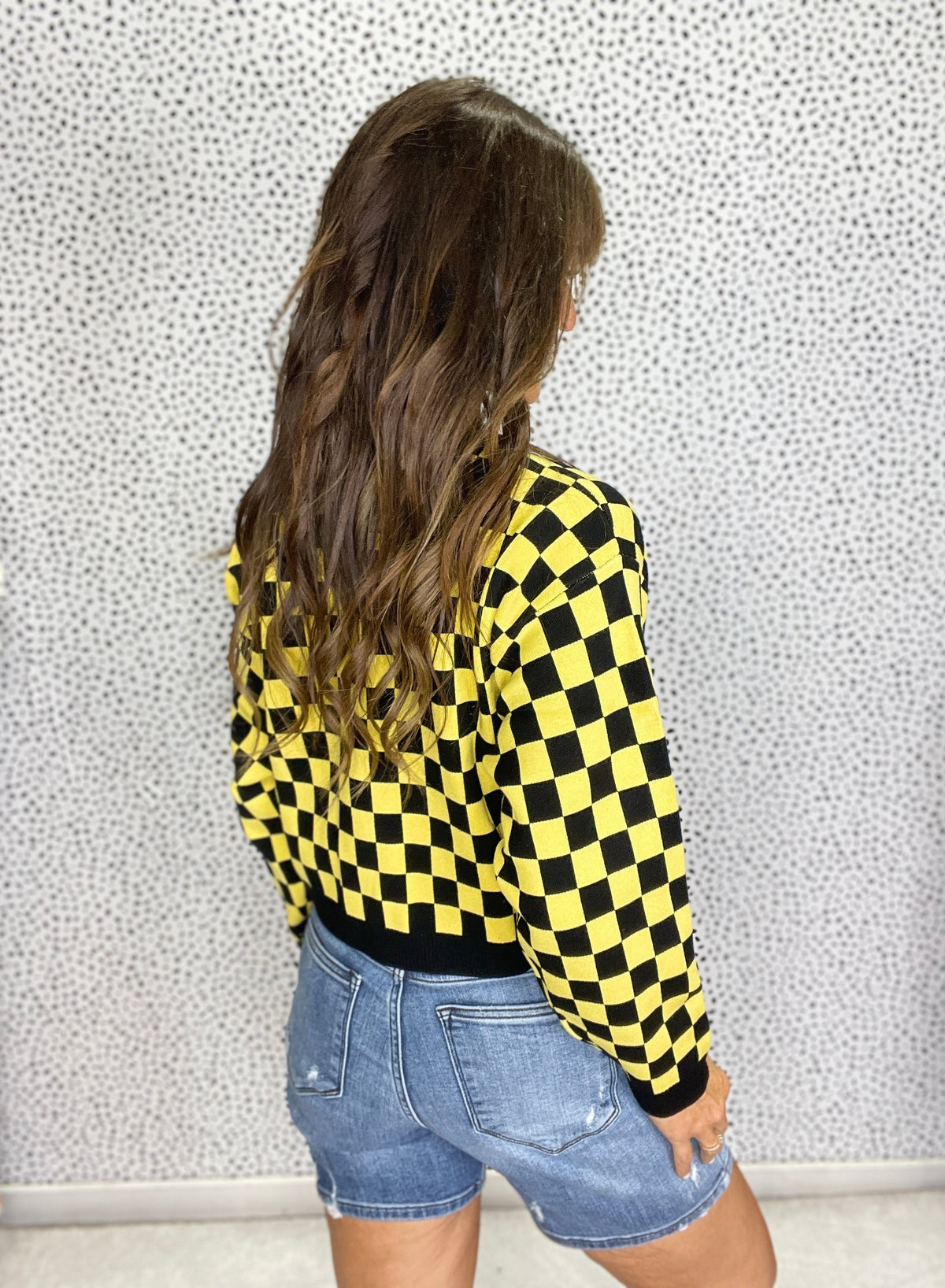 Iowa Checkerboard Crew Sweater
