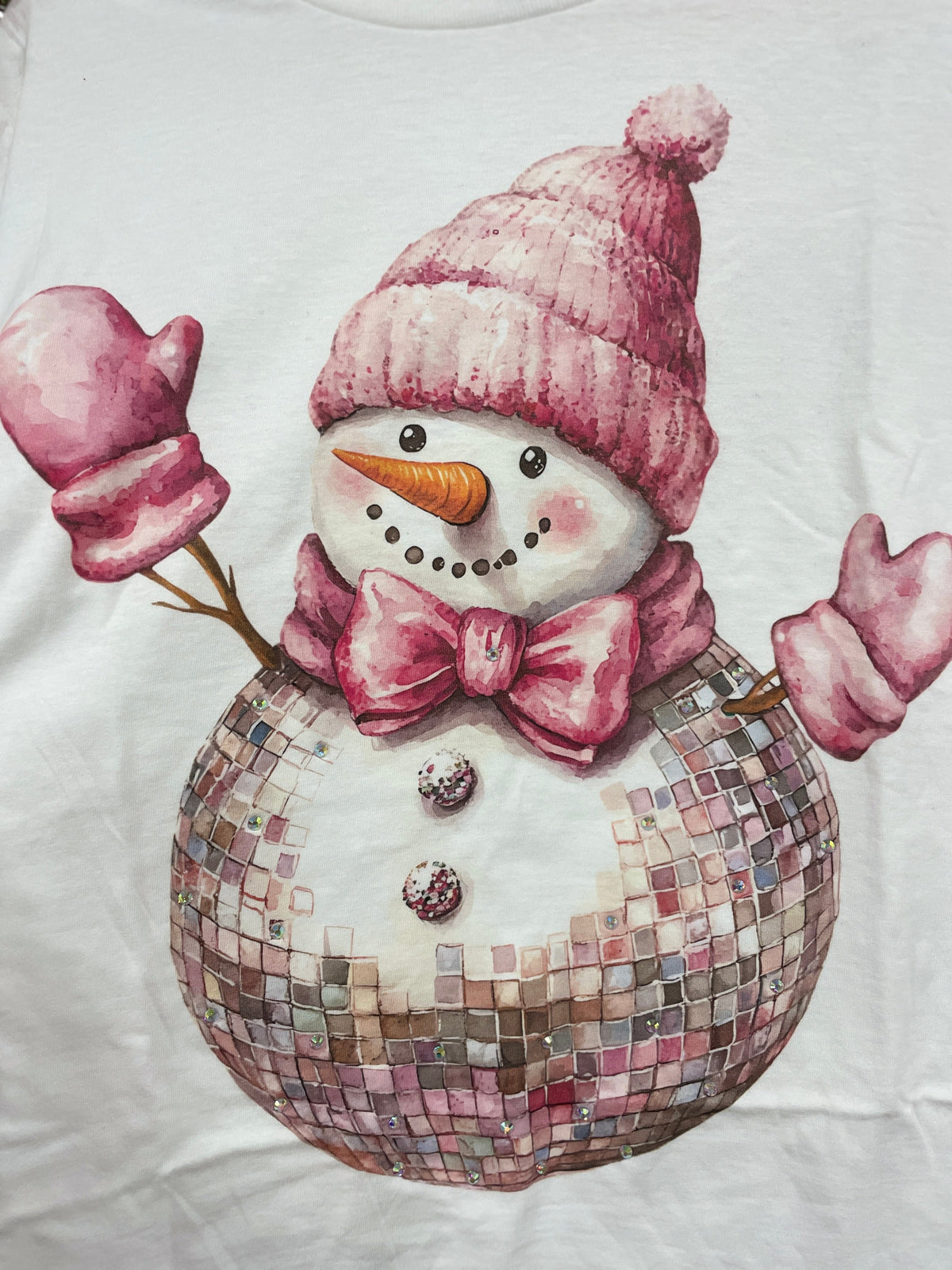 Disco Snowman Bling Tee