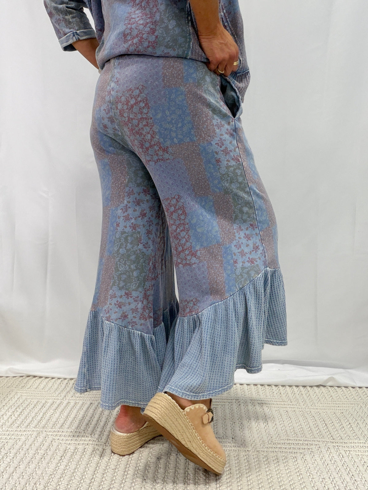 I Run Away Patchwork Print Pants In 3 Colors