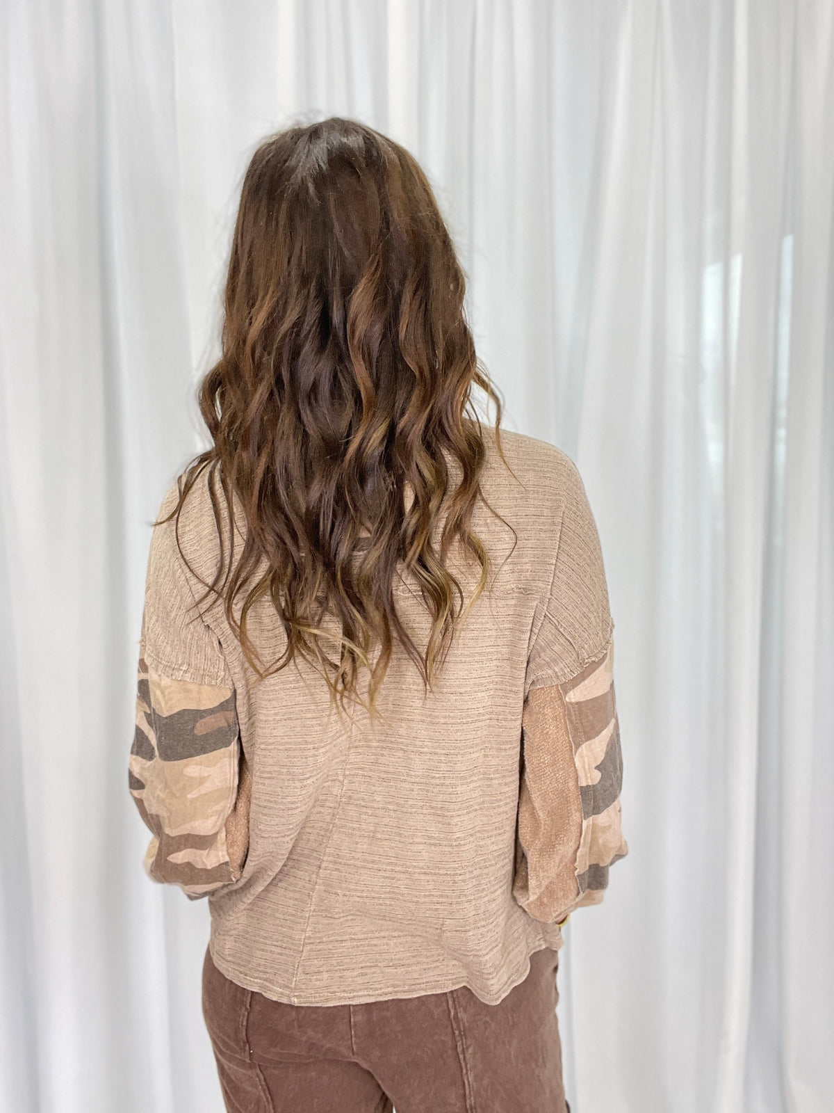 Camo Cocoa Long Sleeve Top In 3 Colors