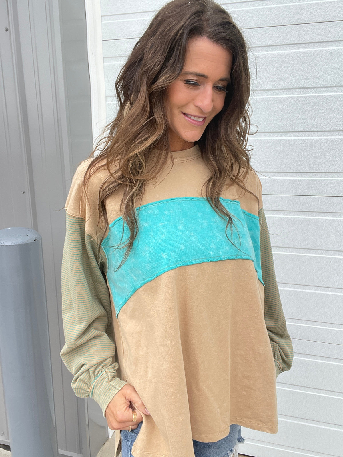 Got A Hunch Color Mix Terry Top In 3 Colors *Final Sale*