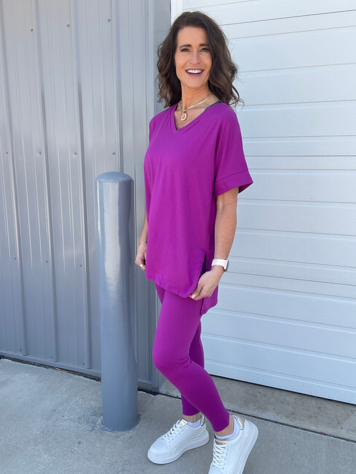 Take It Easy Soft V Neck Short Sleeve Lounge Leggings Set In 4 Colors *Final Sale*