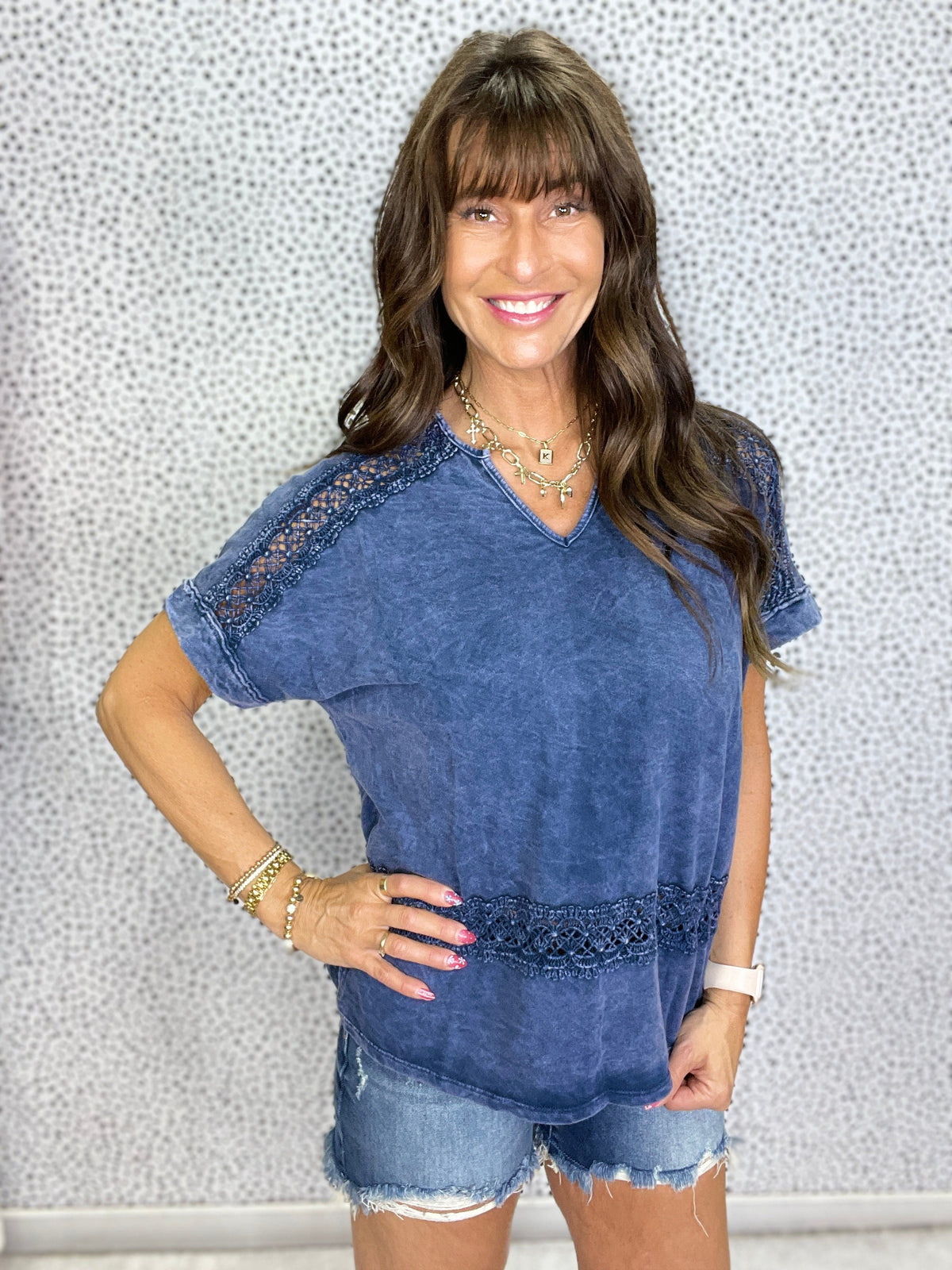 Sierra Lace Mineral-Wash Blouse In 3 Colors *Final Sale*