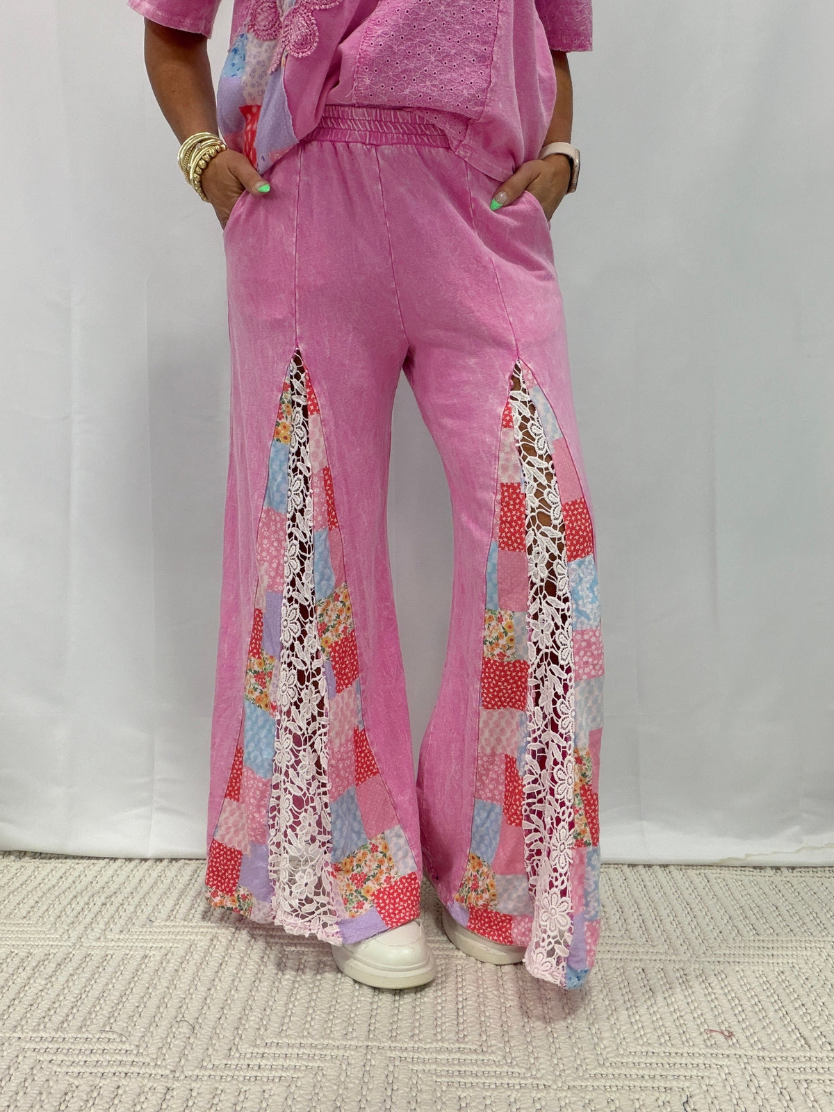 Don't Want To Miss Out Patchwork Floral Pants In 2 Colors *Final Sale*