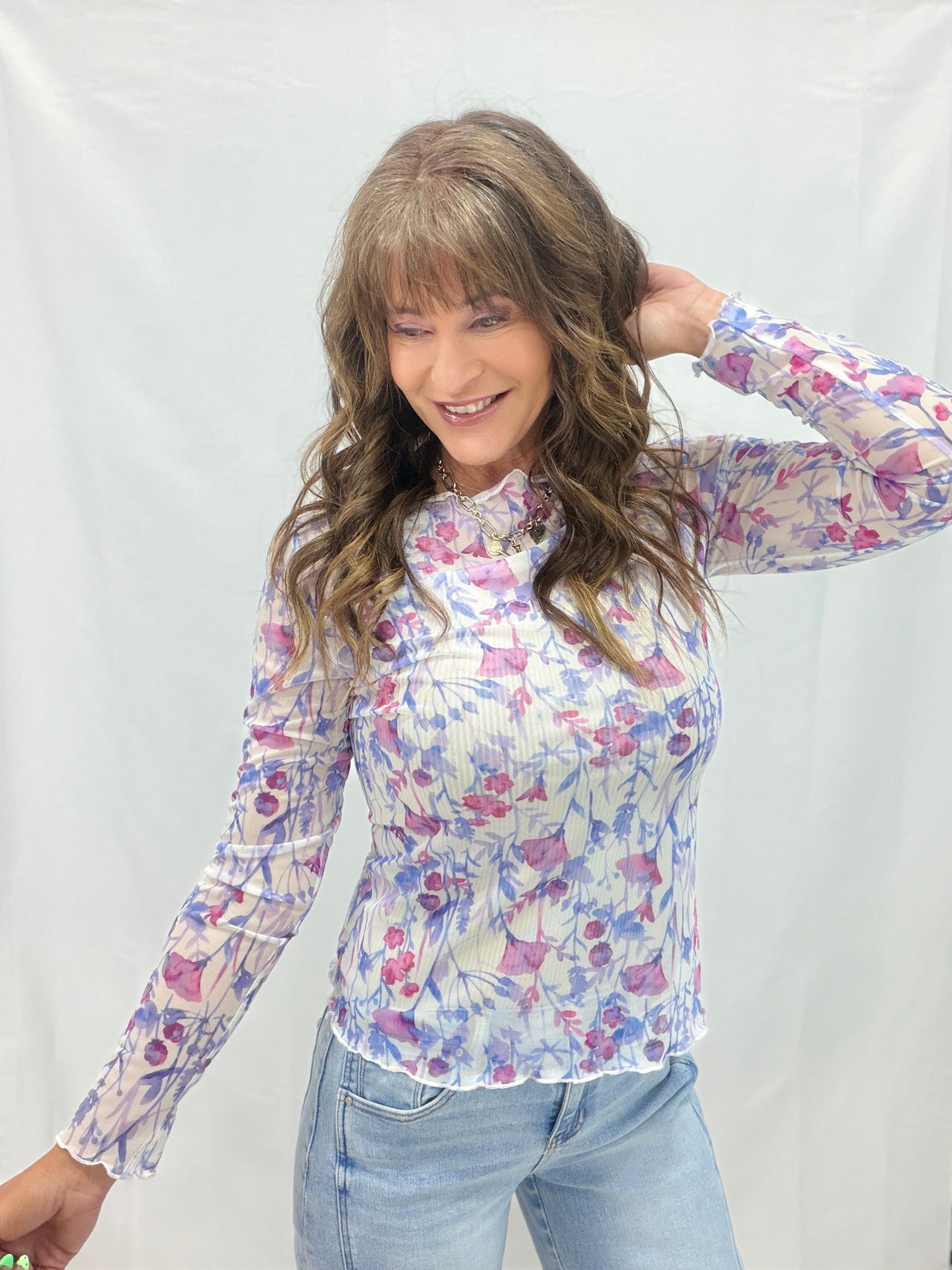 Lavender Mist Mesh Top