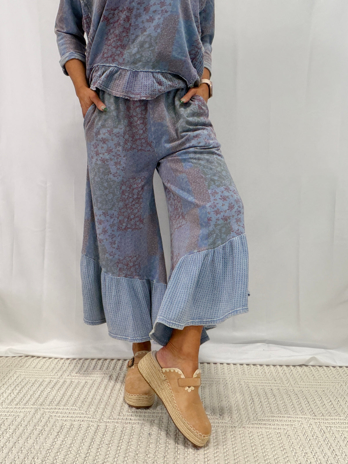 I Run Away Patchwork Print Pants In 3 Colors