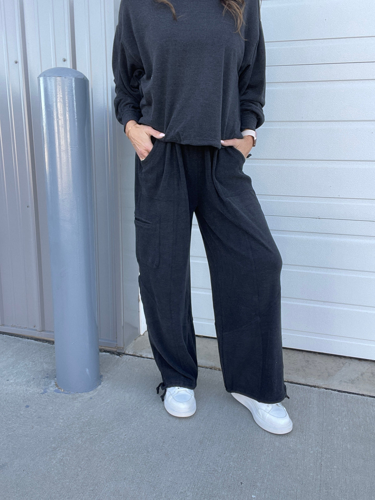 Everytime Brushed Hacci Pants In 3 Colors: Charcoal, Cinnamon, Teal *Final Sale*