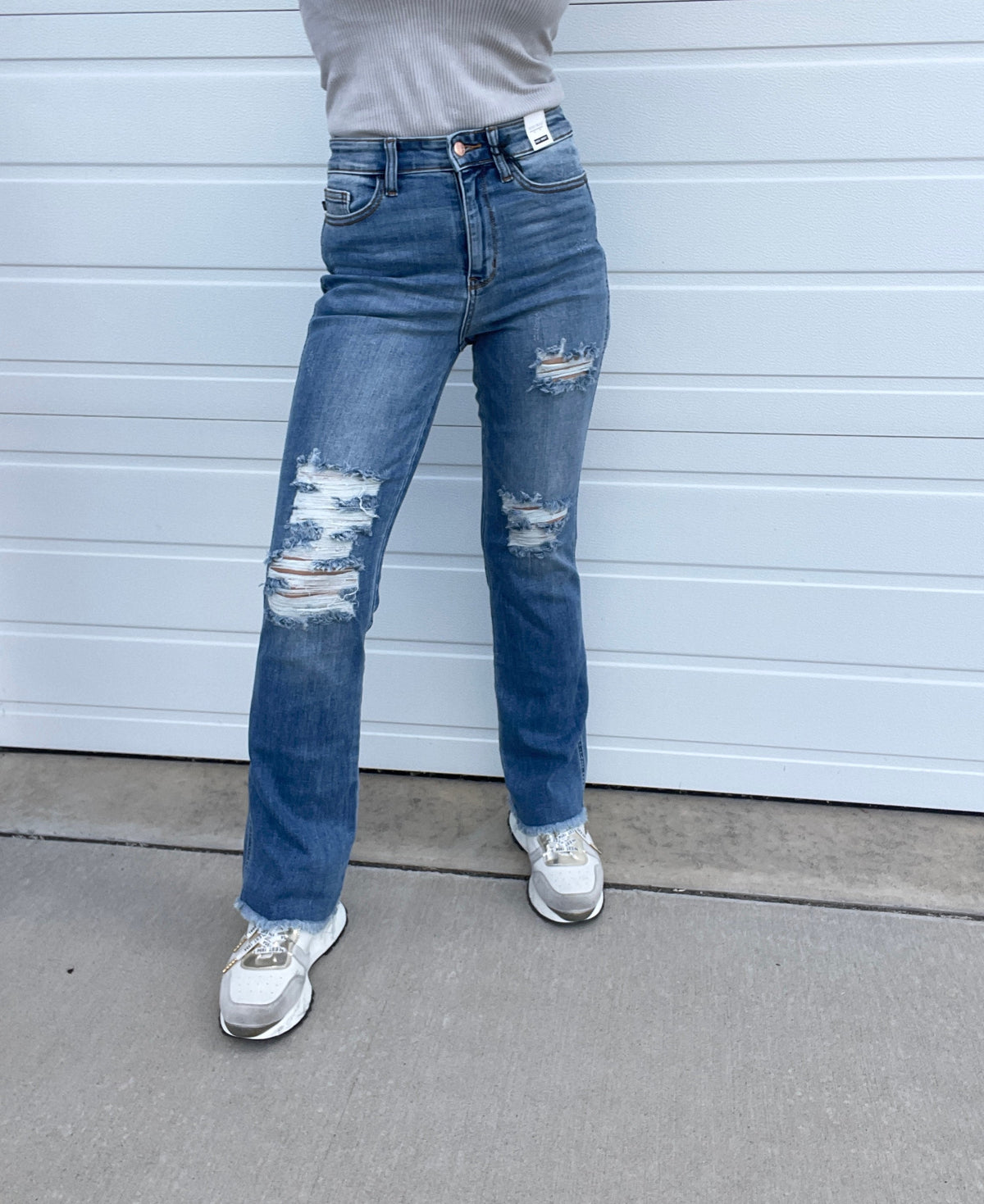 Judy Blue Kolby High Waist Frey Bootcut Jeans 542