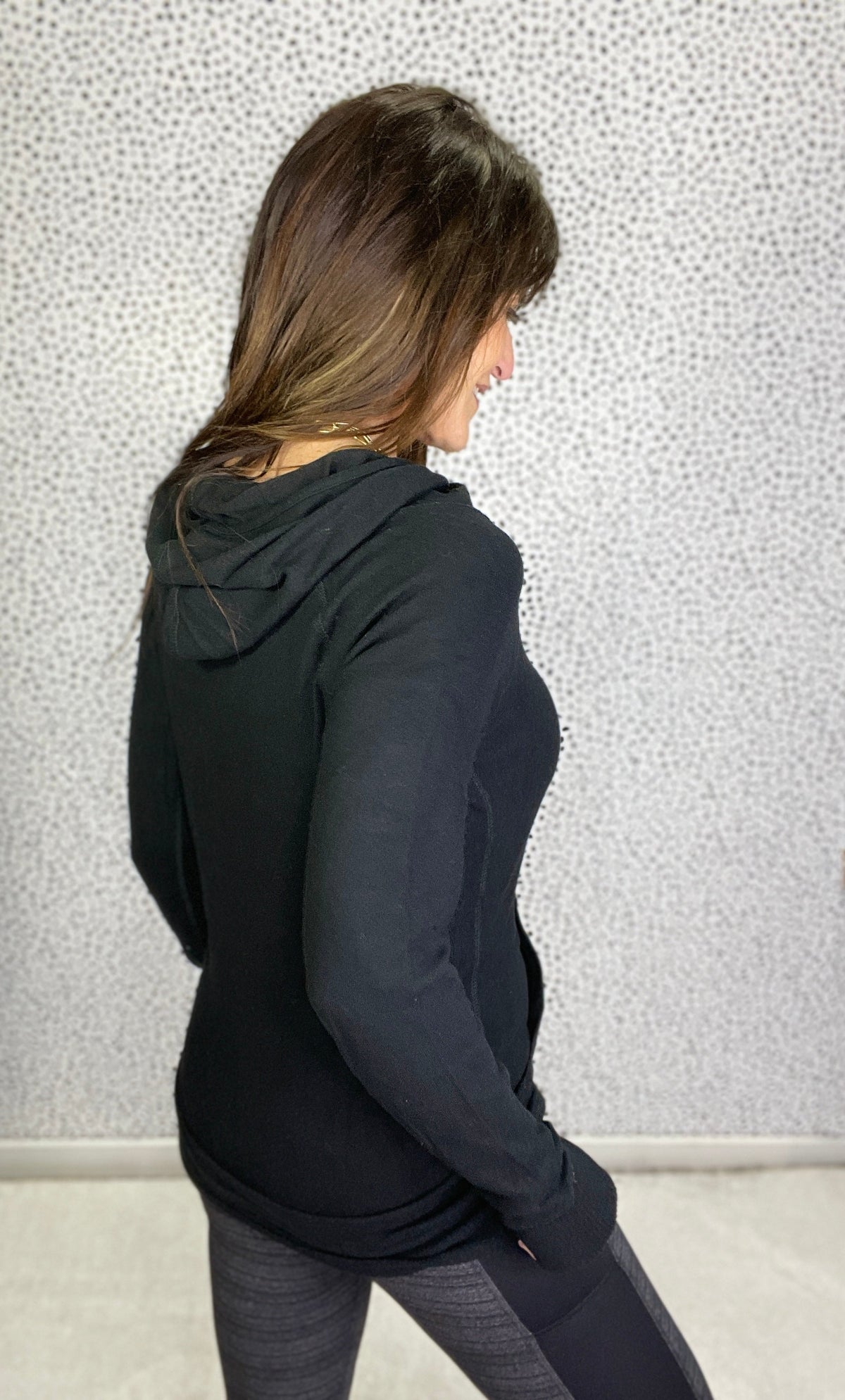 How Do You Know Longline Slim Fit Black Soft Hoodie Top *Final Sale*