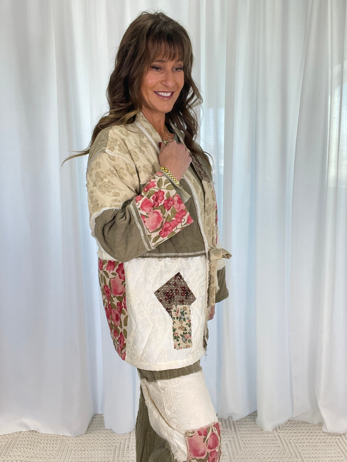 POL Field Of Dreams Kimono Jacket In Herb *Final Sale*