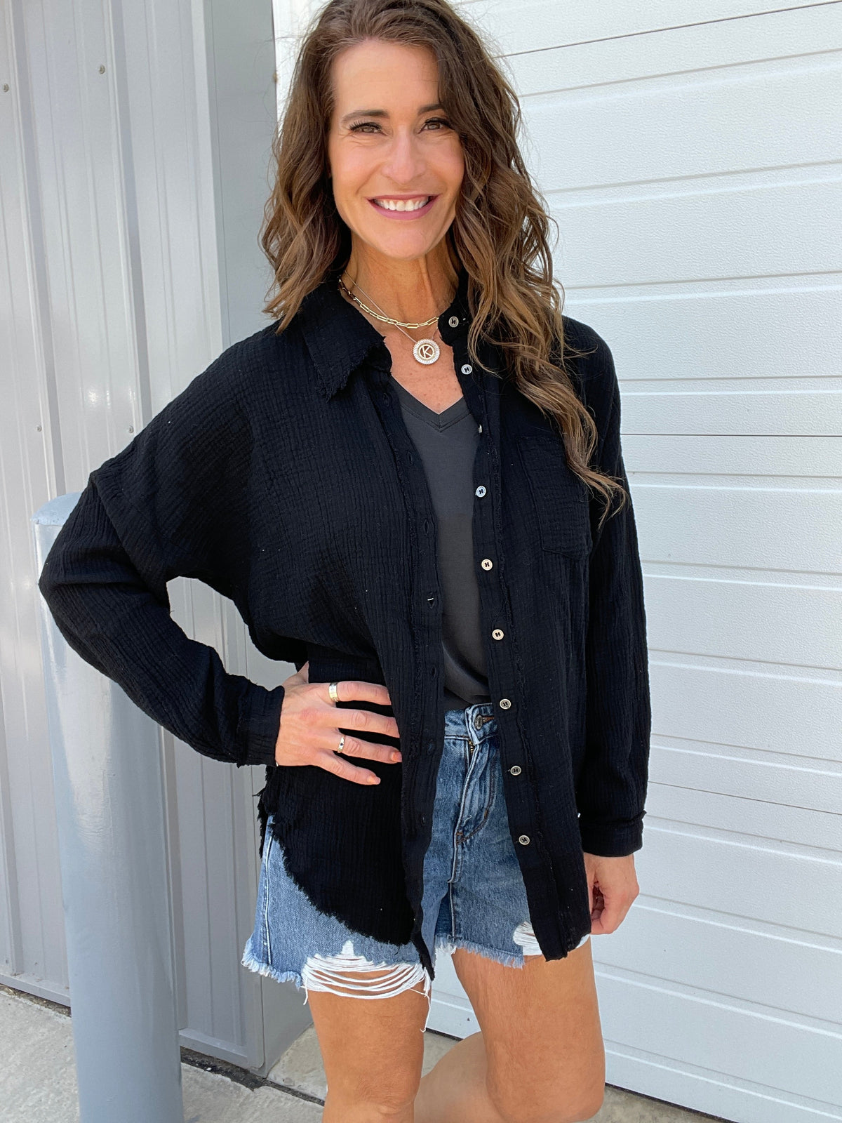 Waiting On You Lightweight Long Sleeve Button Down Top in 5 Colors *Final Sale*