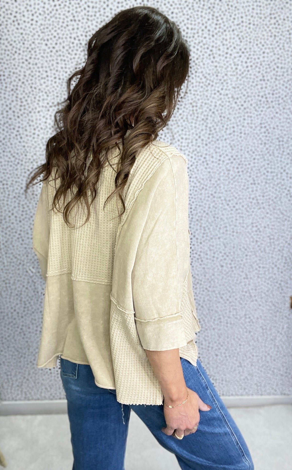 Around Here Mineral Washed Mixed Fabric Short Sleeve Top in 4 Colors *Final Sale*