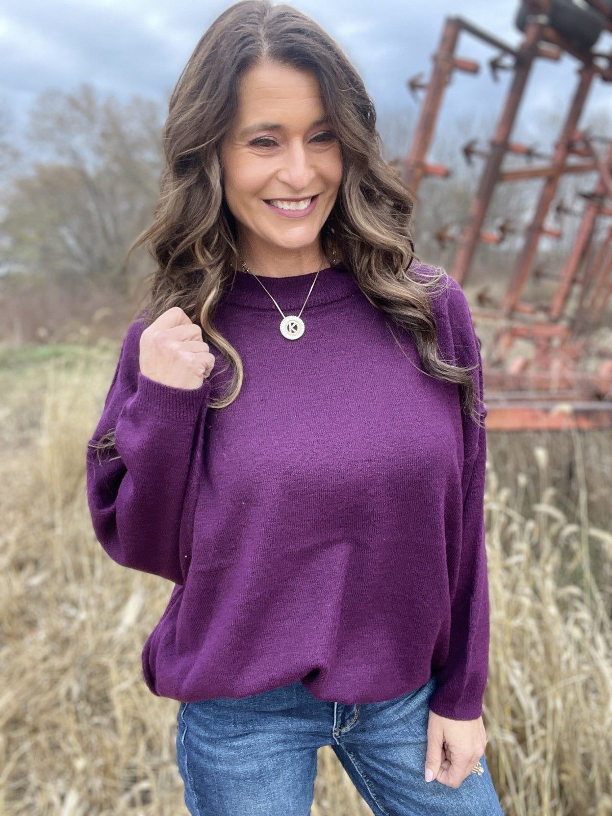 Top Of The Order Plum Sweater *Final Sale*