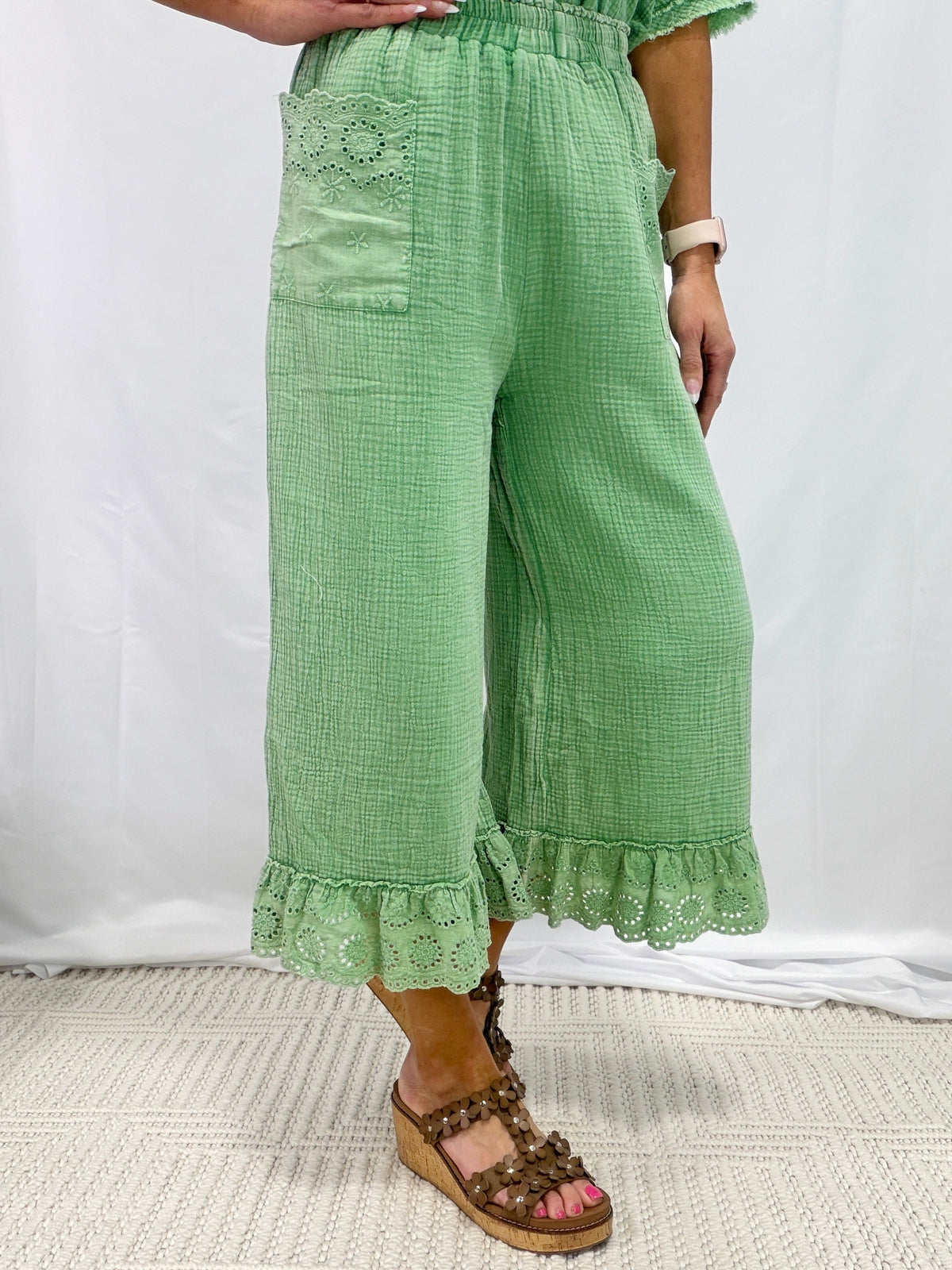 Calming Myself Down Cropped Pants In 3 Colors