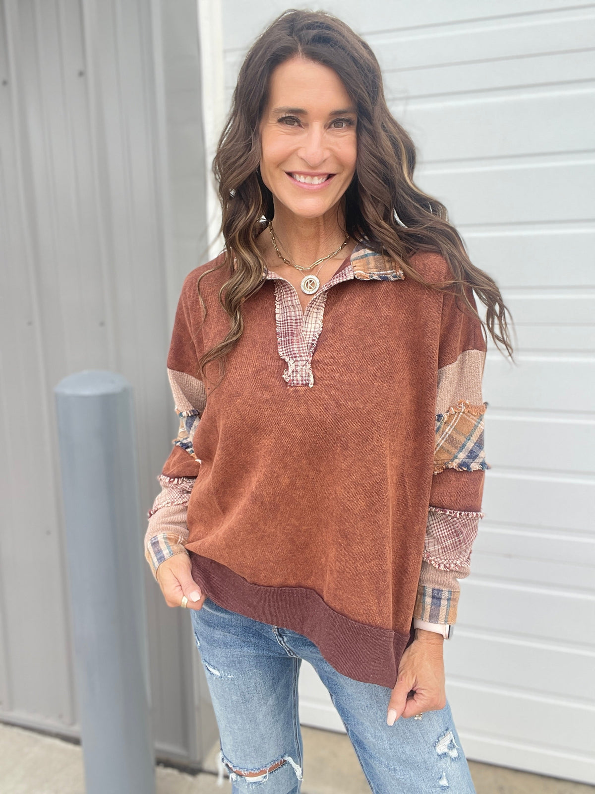 Oli & Hali Excited For You Washed Oversized Pullover In 2 Colors
