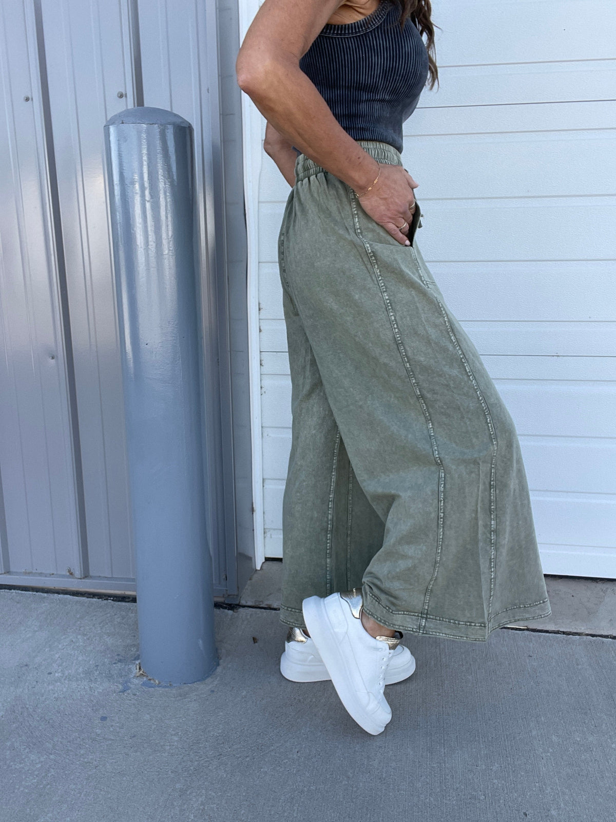 Believe Me Terry Knit Pants In 3 Colors: Cinnamon, Mocha, Olive *Final Sale*
