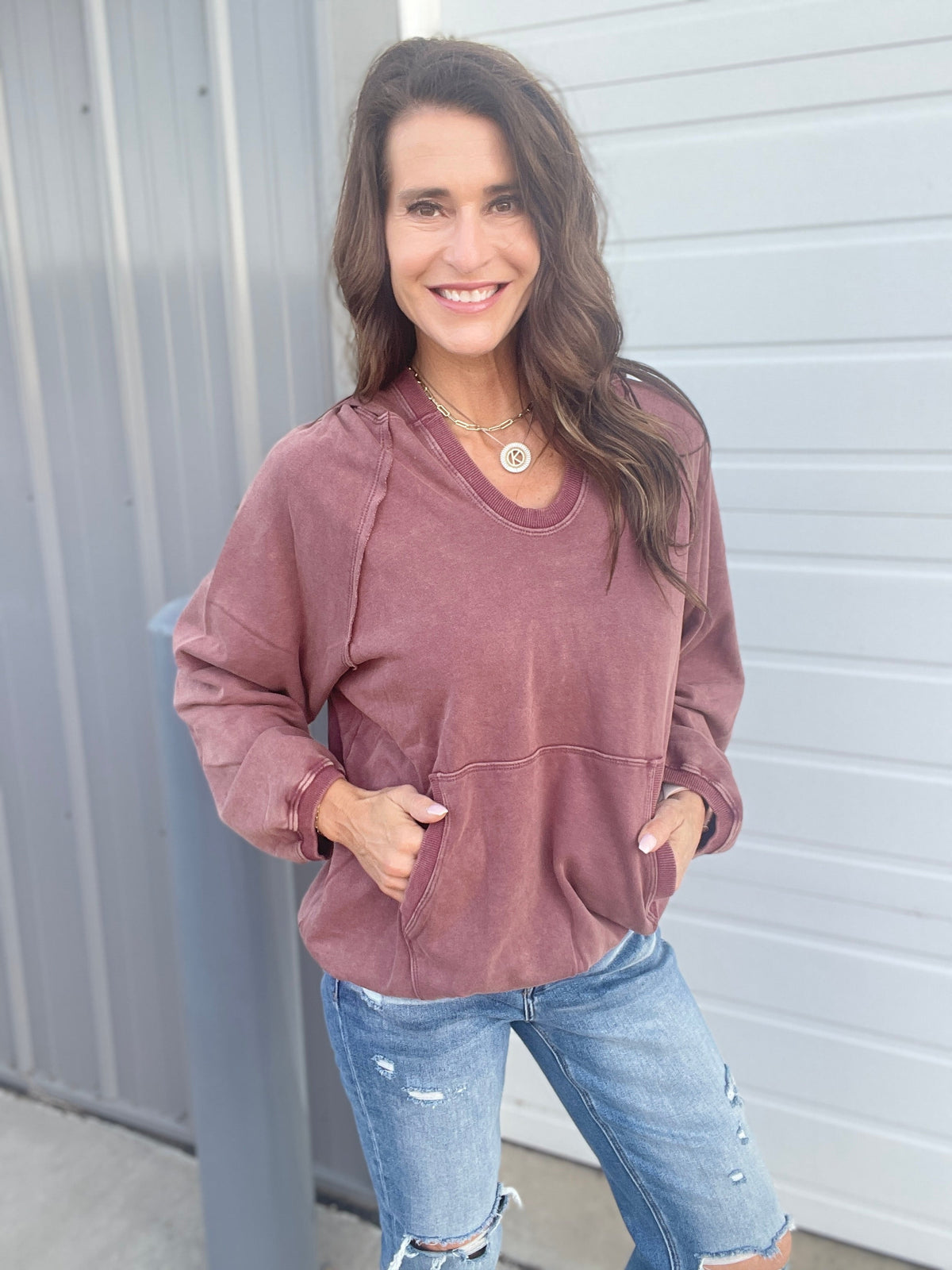 Always Yours Acid Washed Hoodie In 3 Colors: Olive, Plum, Pumpkin *Final Sale*
