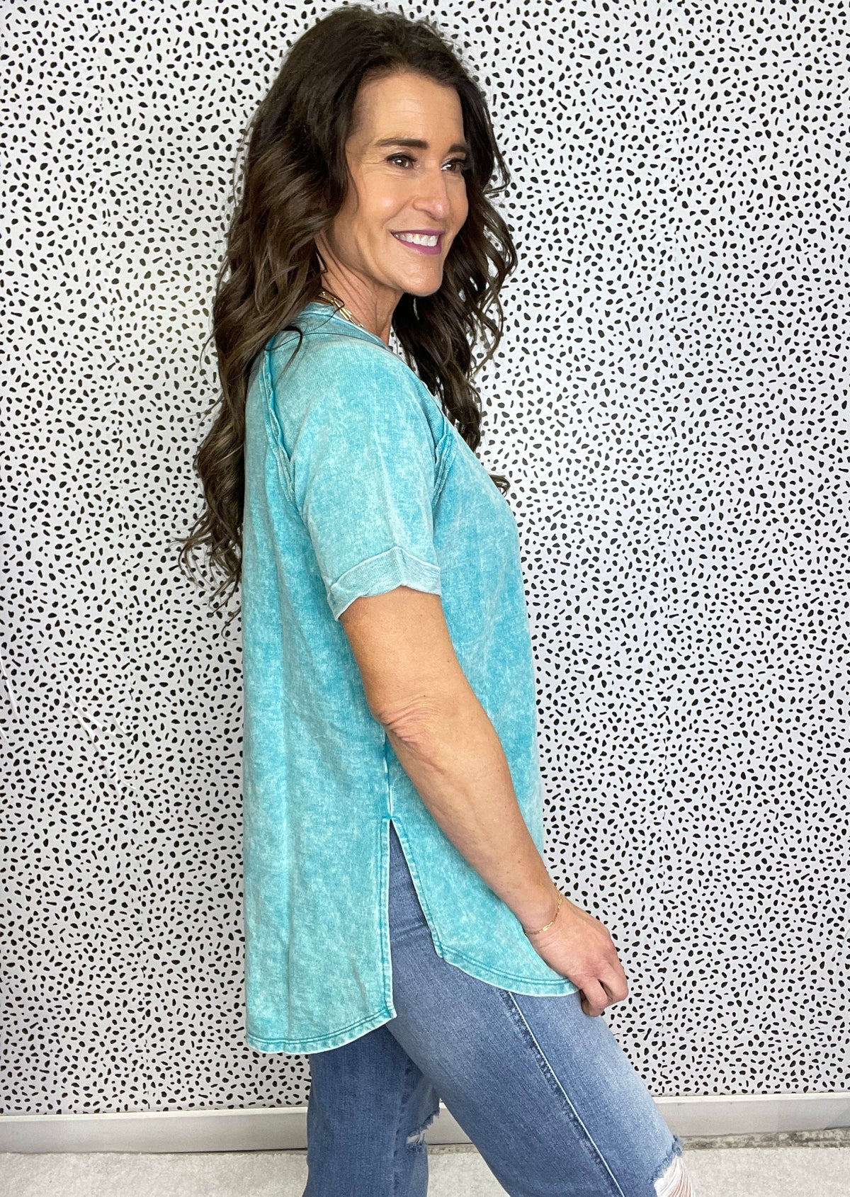 Perfectly Poised Mineral Wash Short Sleeve Top In 4 Colors *Final Sale*