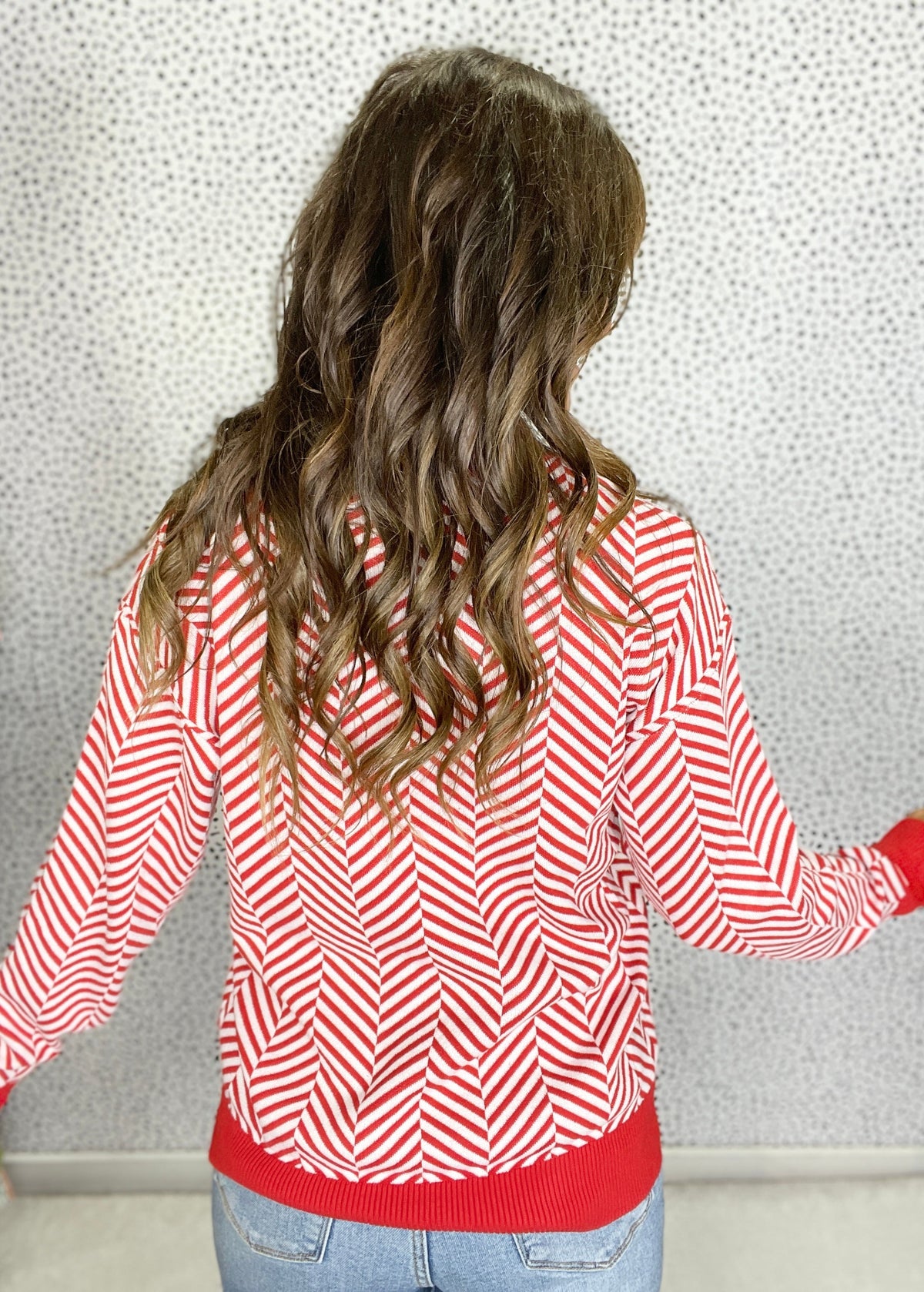 Holiday Glam Long Sleeve Sweater In Red *Final Sale*