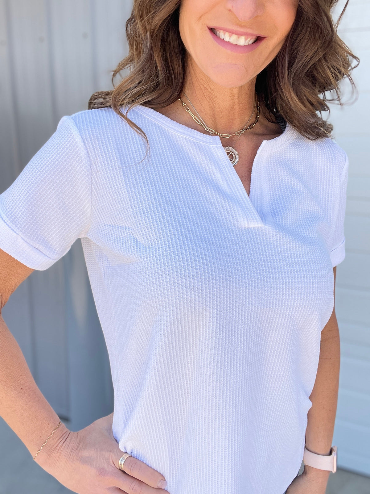 Feel Your Best Waffle Knit Top In Blue, Ivory, Black *Final Sale*