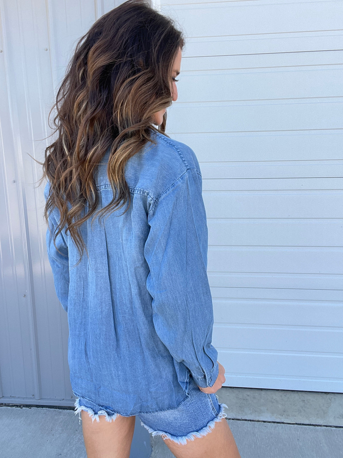 Make The Change Denim Top In 2 Colors: Dark, Washed *Final Sale*