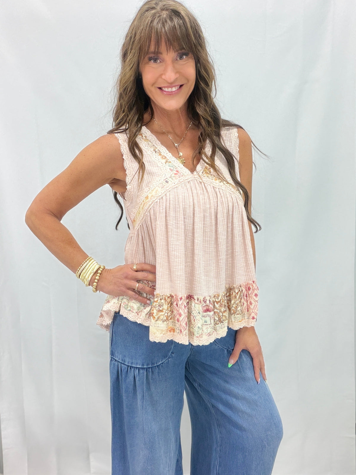 POL Bright Blooms Sleeveless Top In 2 Colors
