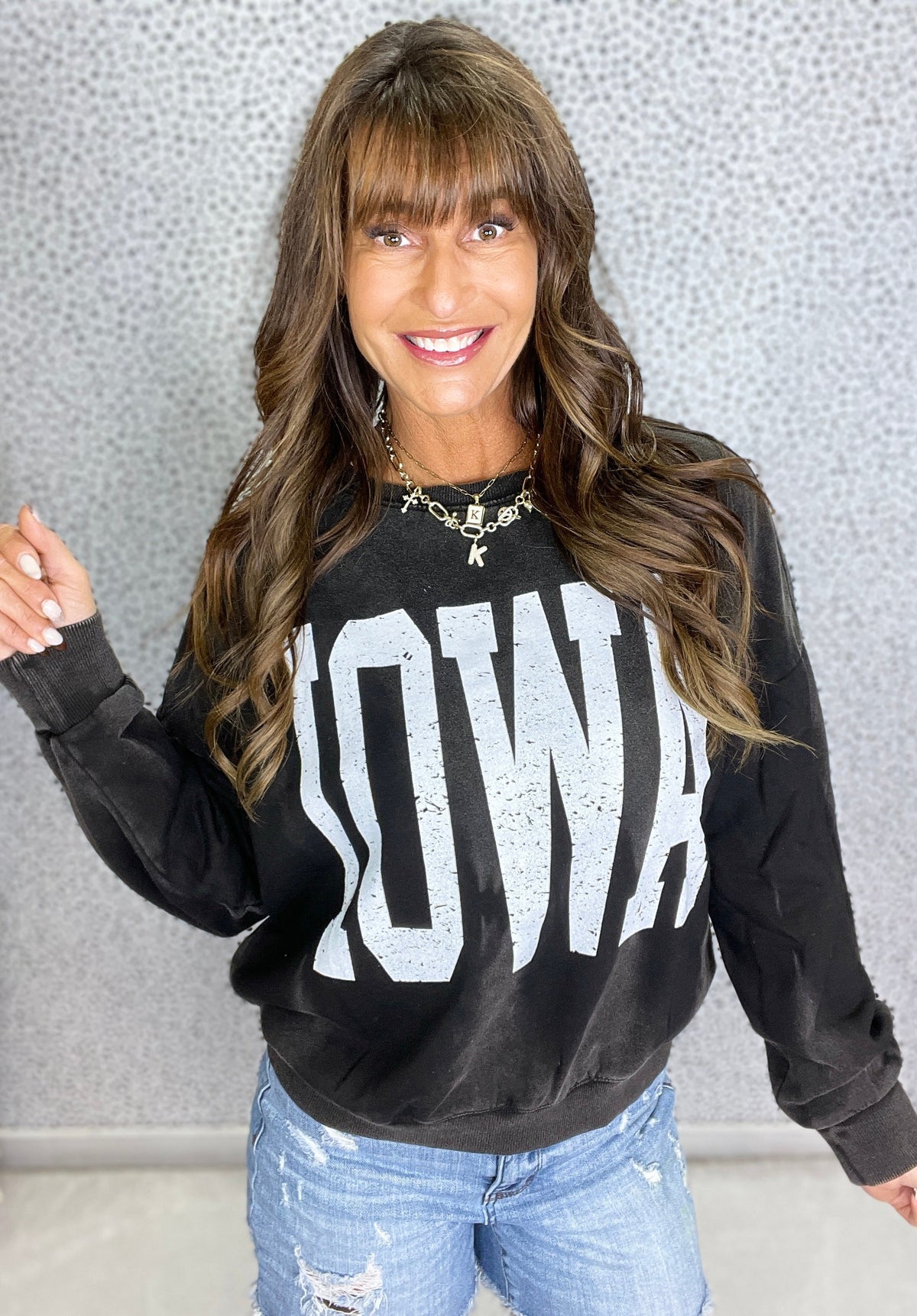 Bold Iowa Spirit Crew in Black
